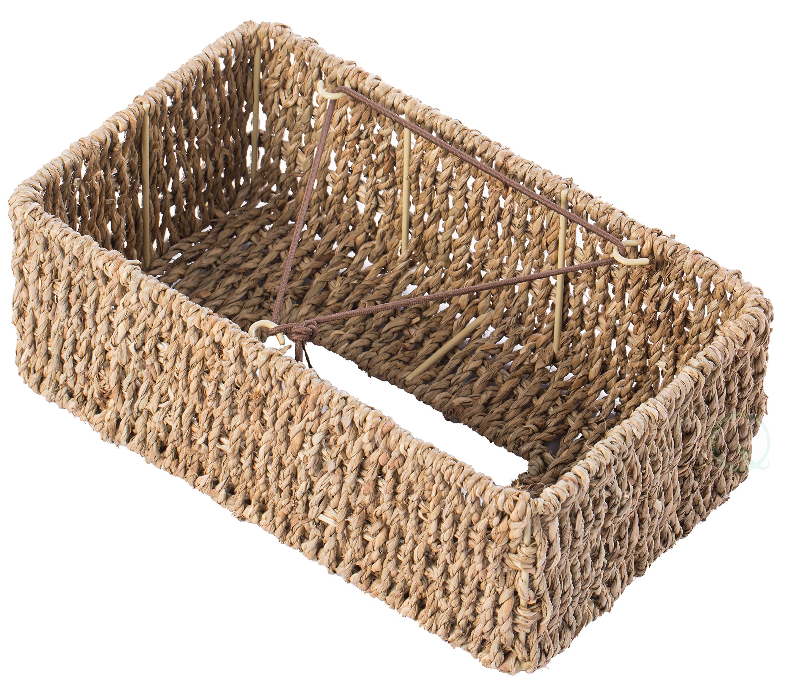 Vintiquewise Natural Woven Seagrass Wicker Rectangular Tissue Box Cover Holder