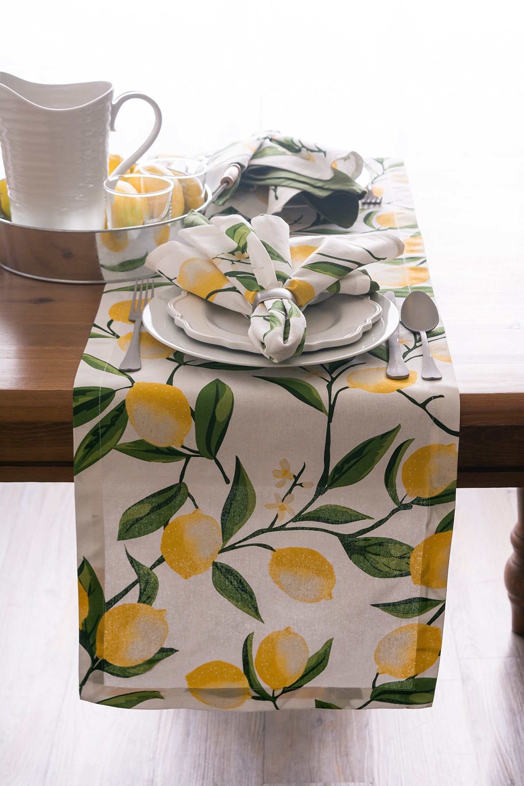 DII Lemon Bliss Print Table Runner