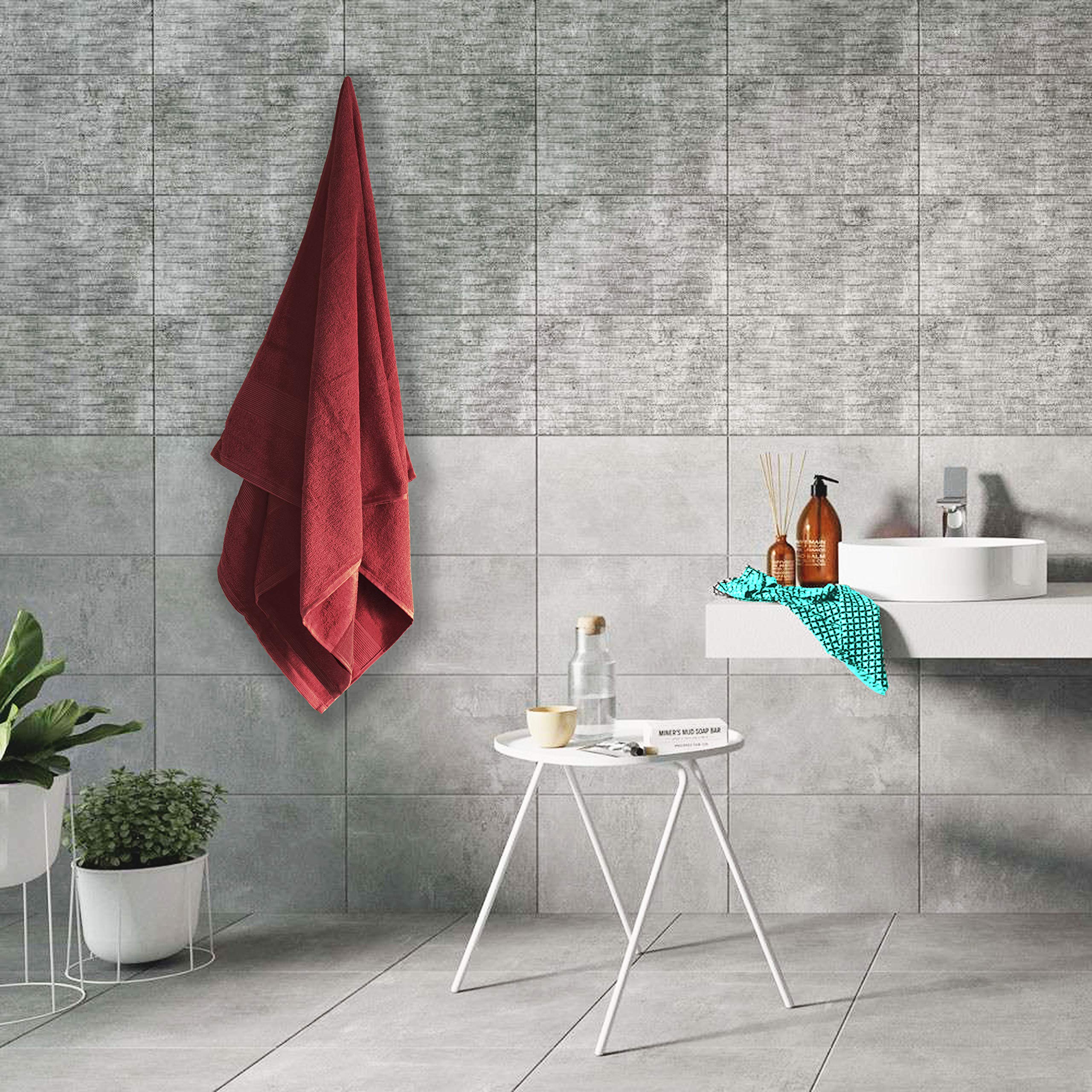 Elvana Home 4 Pack Bath Towel Set 27X54, 100% Ring Spun Cotton, Ultra Soft Highly Absorbent Machine Washable Hotel Spa Quality B