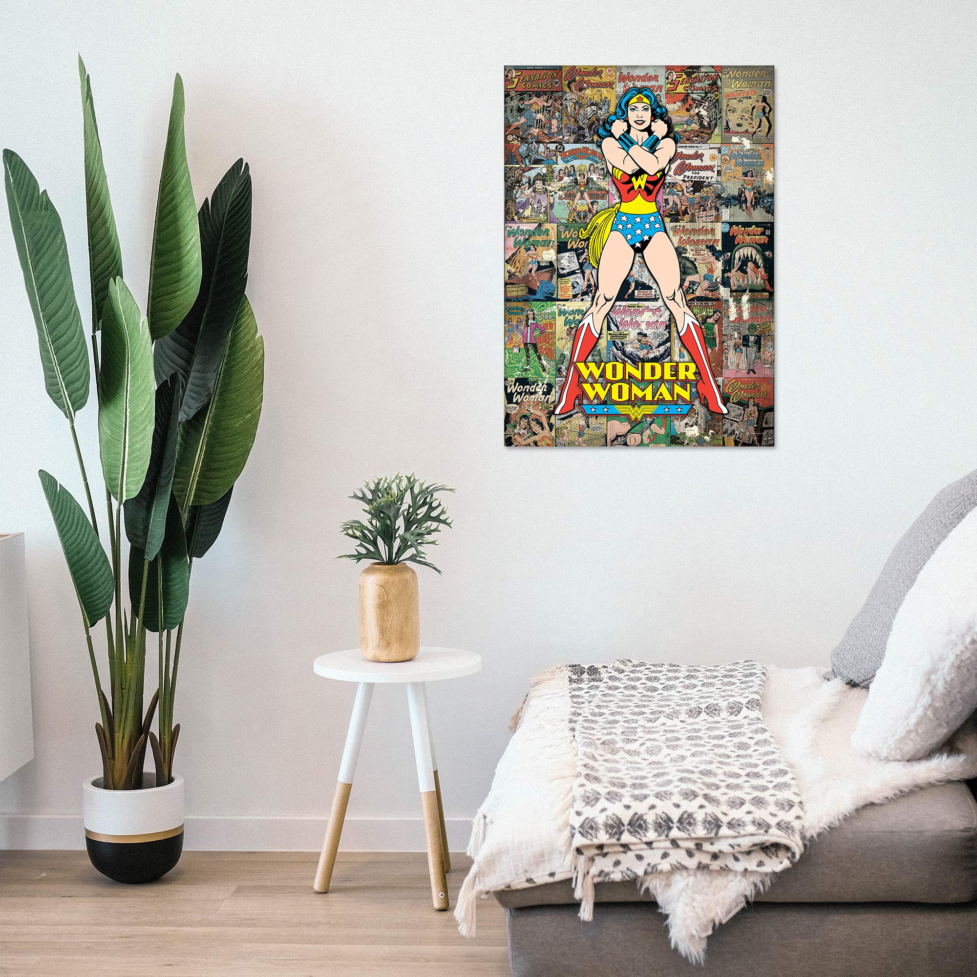 Mightyprint Dc Comics - Wonder Woman - Justice League Comic Book Collage - Durable 17    X 24 Wall Art - Not Made Of Paper - Off