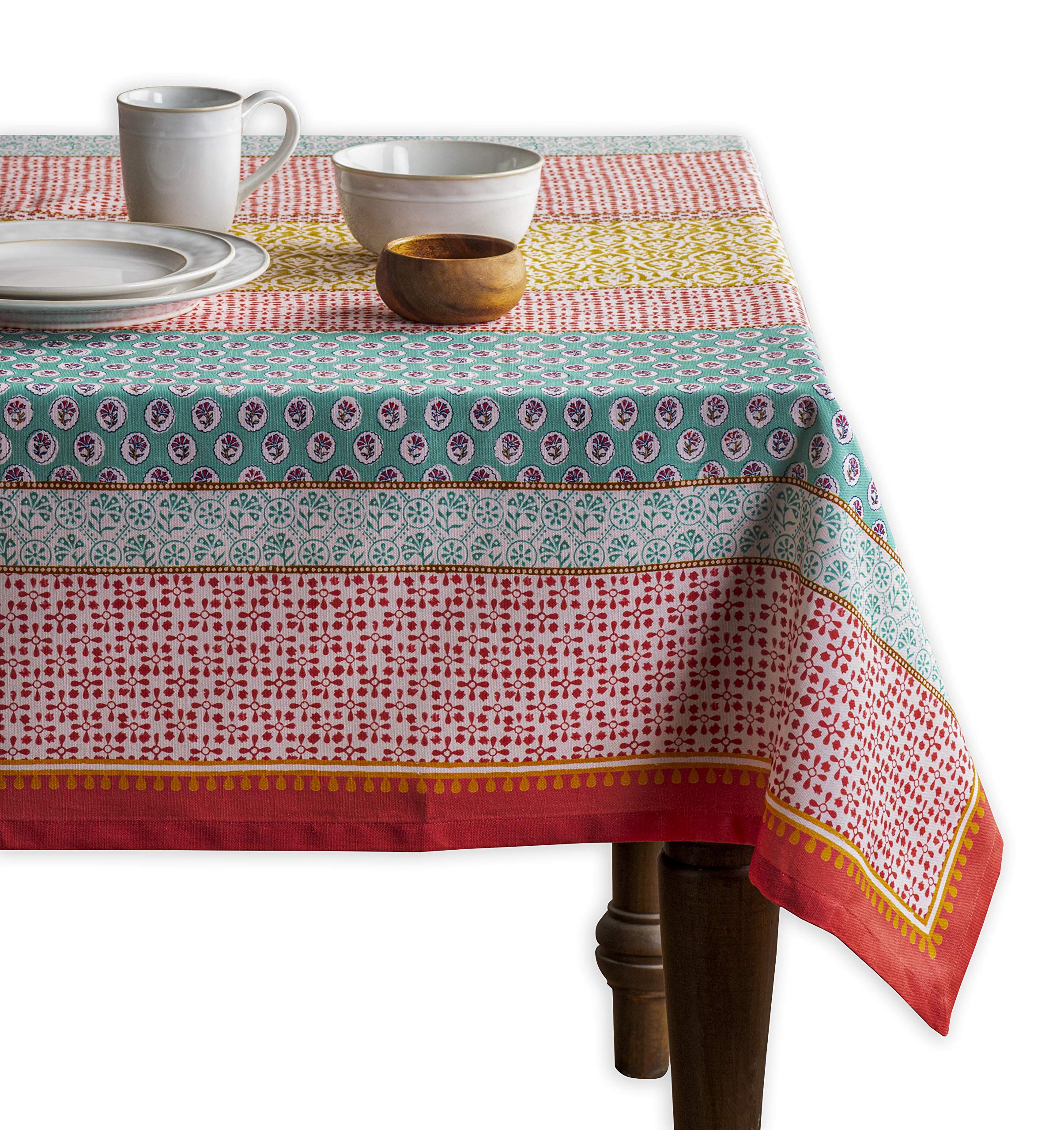 Maison d Hermine Table Cloth Rectangle Table 100% Cotton 60 x 120 Inches Tablecloth Reusable Decorative Everyday Use for Dining