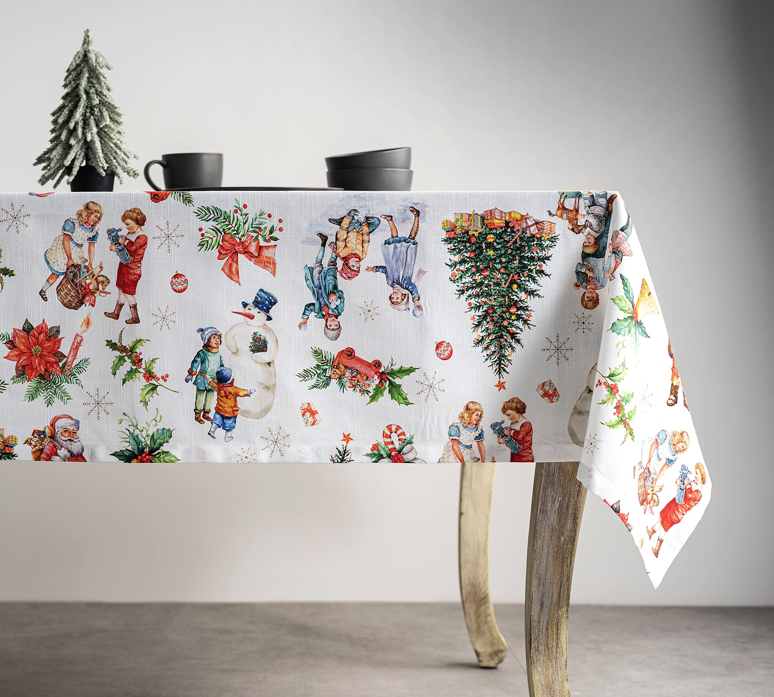 Maison D Hermine Chromo 100% Cotton Tablecloth Kitchen Dining Table Cloth For Rectangle Tables Farmhouse Tabletop Cover For Part