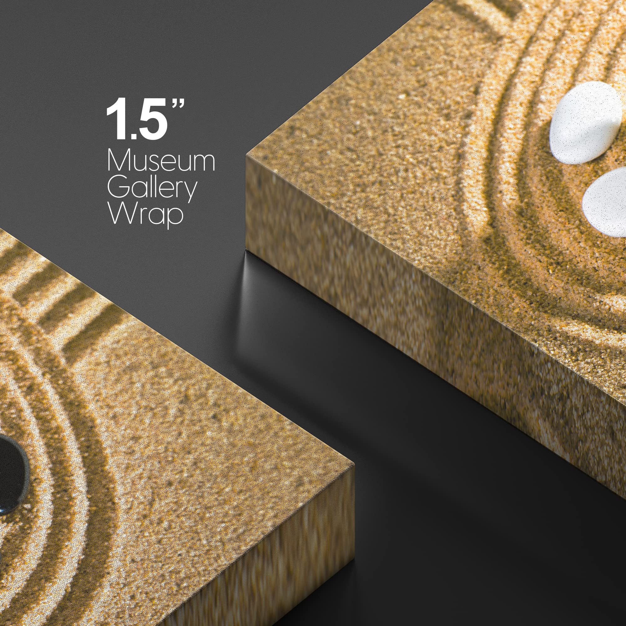 Wall26 Canvas Print Wall Art Japanese Sand Garden Massage Pebbles Purple Orchid Nature Wilderness Photography Realism Rustic Lan