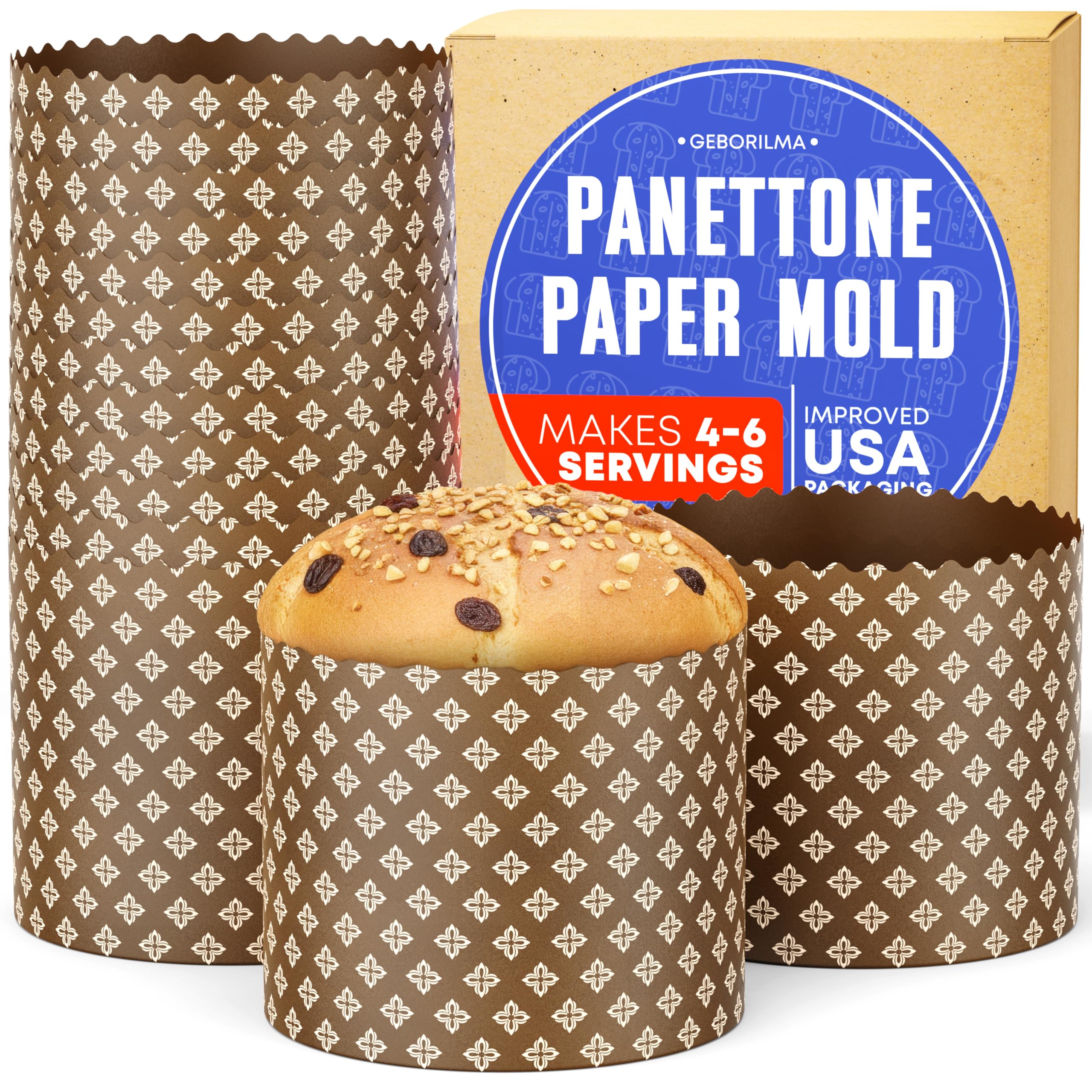 Durable Panettone Paper Mold Large  20 oz Disposable Panettone Pan for Cake and Bread  5 in Panettone Molds for Baking 550 g 