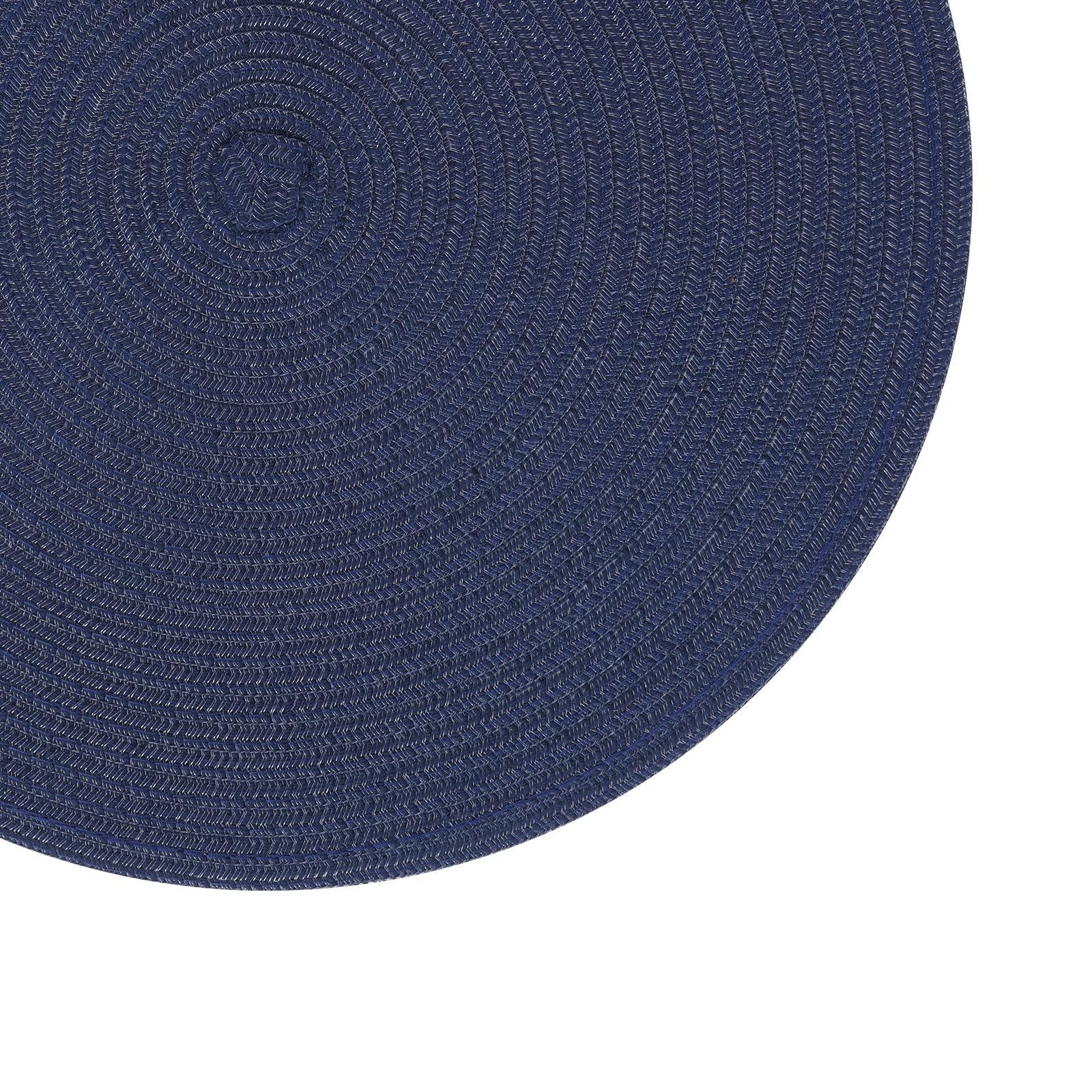SHACOS Round Placemats Set of 6 Washable 15 inch Circle Cotton Polyester Woven Braided Place Mats for Dining Table Indoor Outdoo