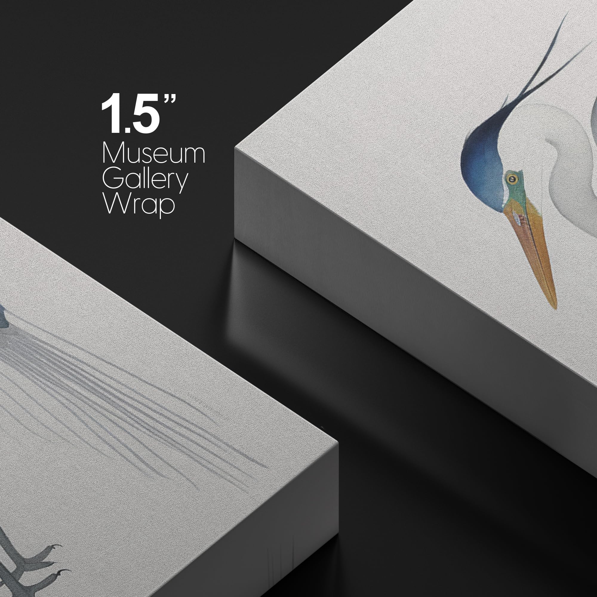 Wall26 Canvas Print Wall Art Blue Heron Bird Portrait Pastel Watercolor Animals Wilderness Illustrations Modern Art Antique Vint
