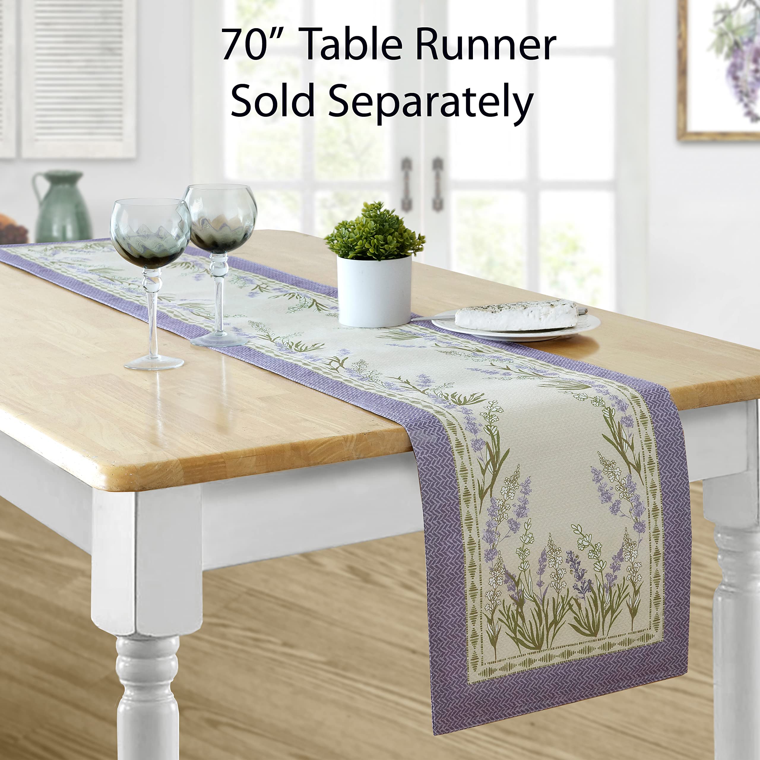 Home Bargains Plus Provence Rectangle Table Runner, 70 Inch Long, Holiday Blanchard Field Of Lilacs, Wrinkle And Stain Resistant