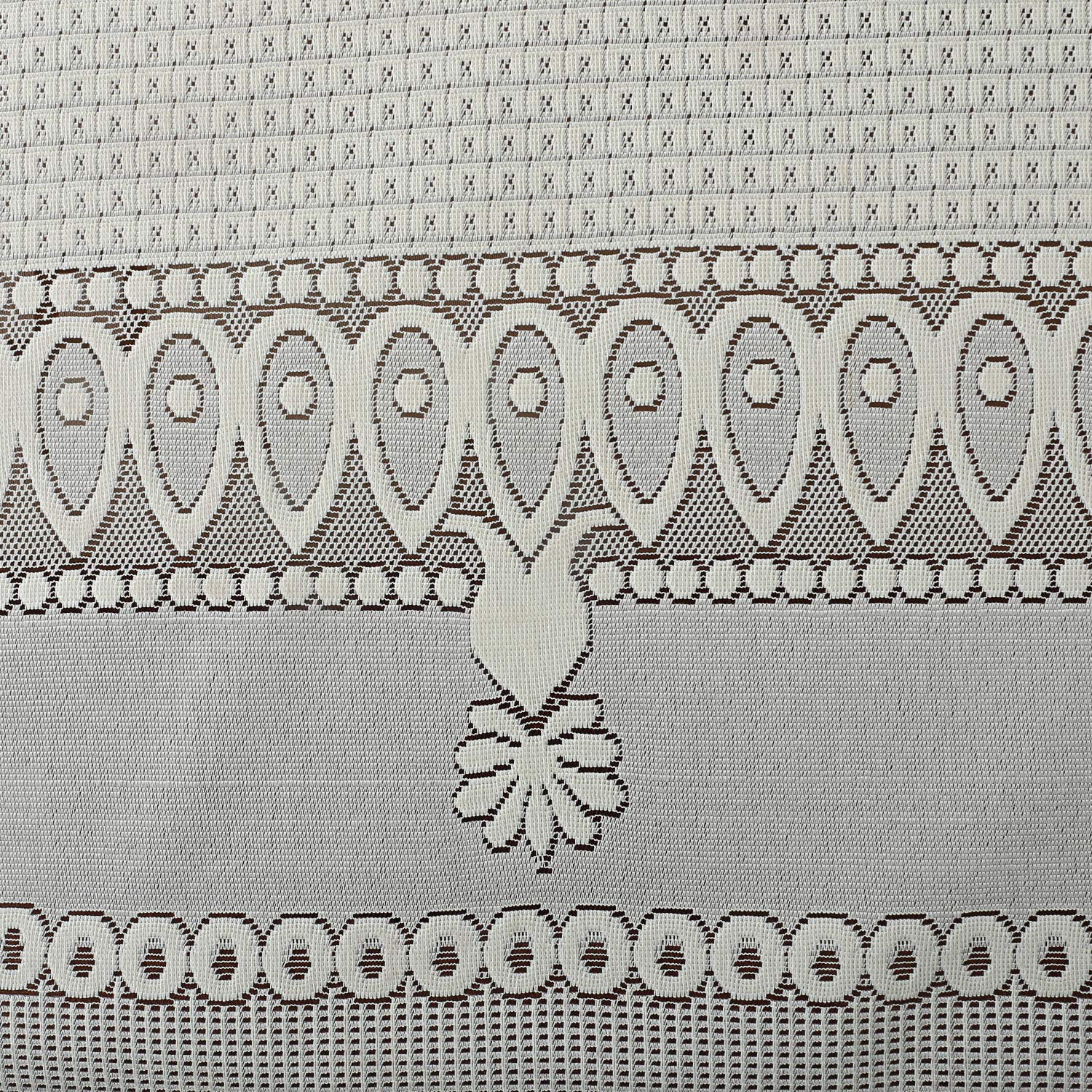 Kuber Industries Floral Cotton 6 Seater Dinning Table Cover - Brown