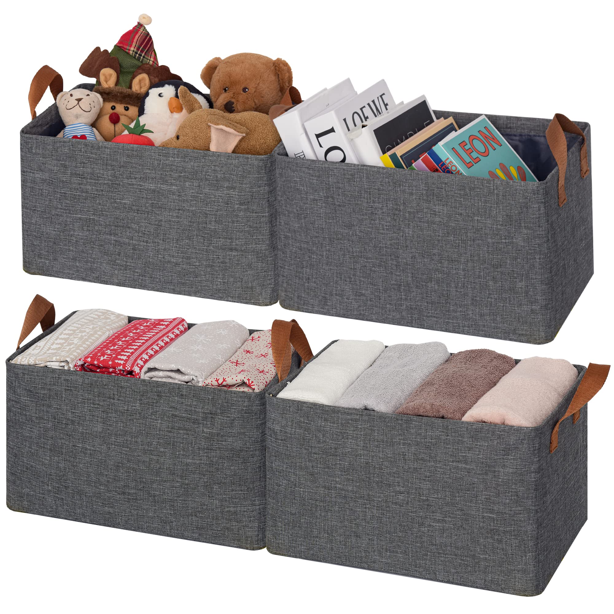 Granny Says Closet Storage Bins, Closet Organizers And Storage Bins Large, Dark Gray Organizer Storage Baskets, Storage Containe