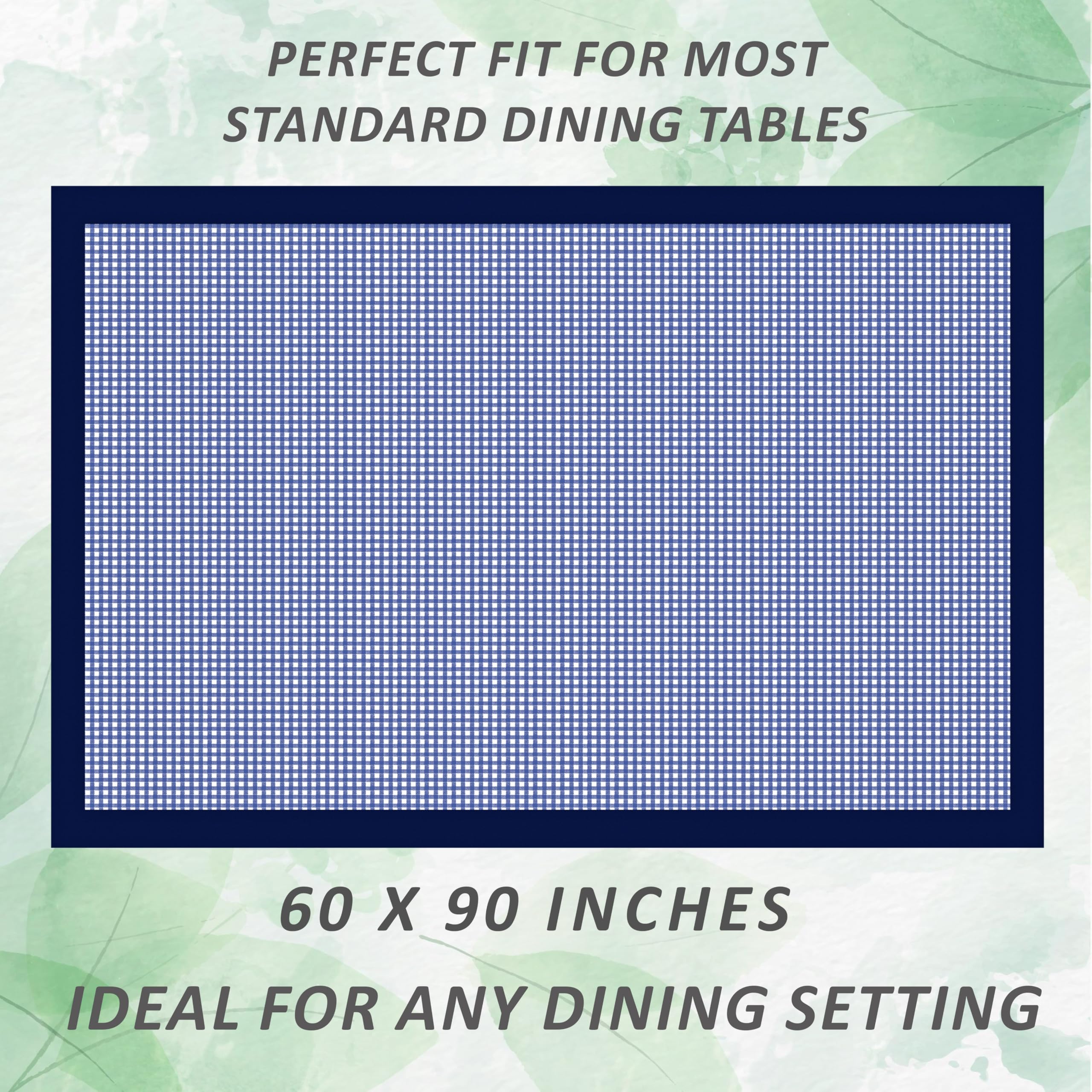 Kuber Industries Checkered Design Cotton 6 Seater Dining Table Cover 60''X90'' (Blue) - Ctktc040133