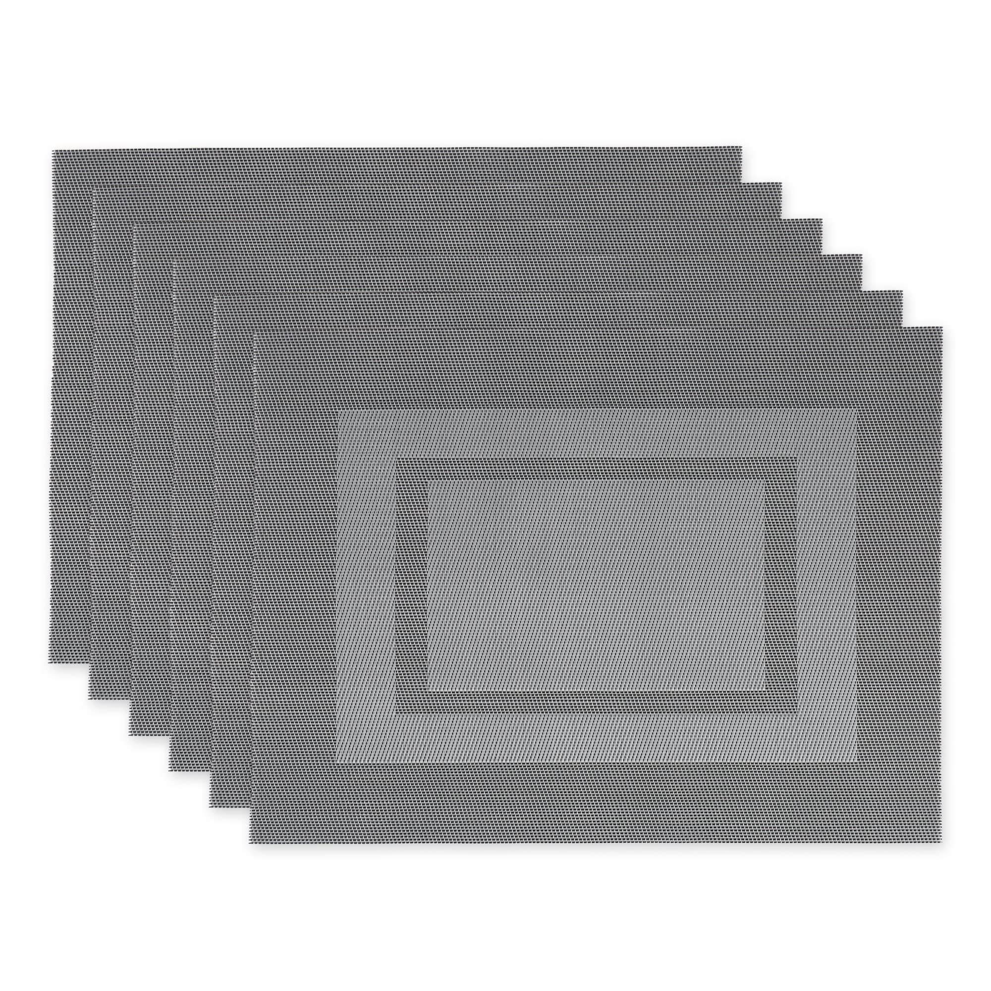 DII Gray Pvc Doubleframe Placemat (Set of 6)