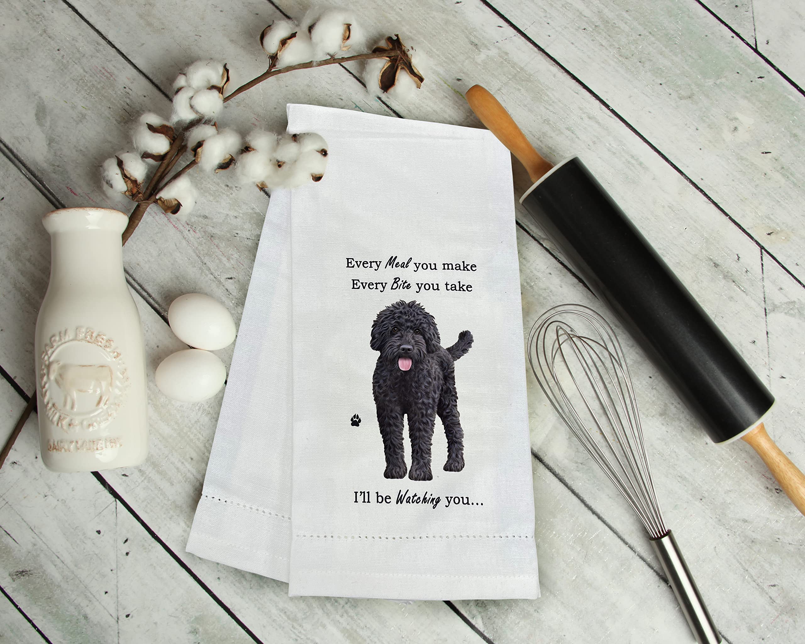 Dark Labradoodle Kitchen Towel - Soft Highly Absorbent - Dark Labradoodle Gifts - Dish Towels For Washing Dishes - Tea Towels -