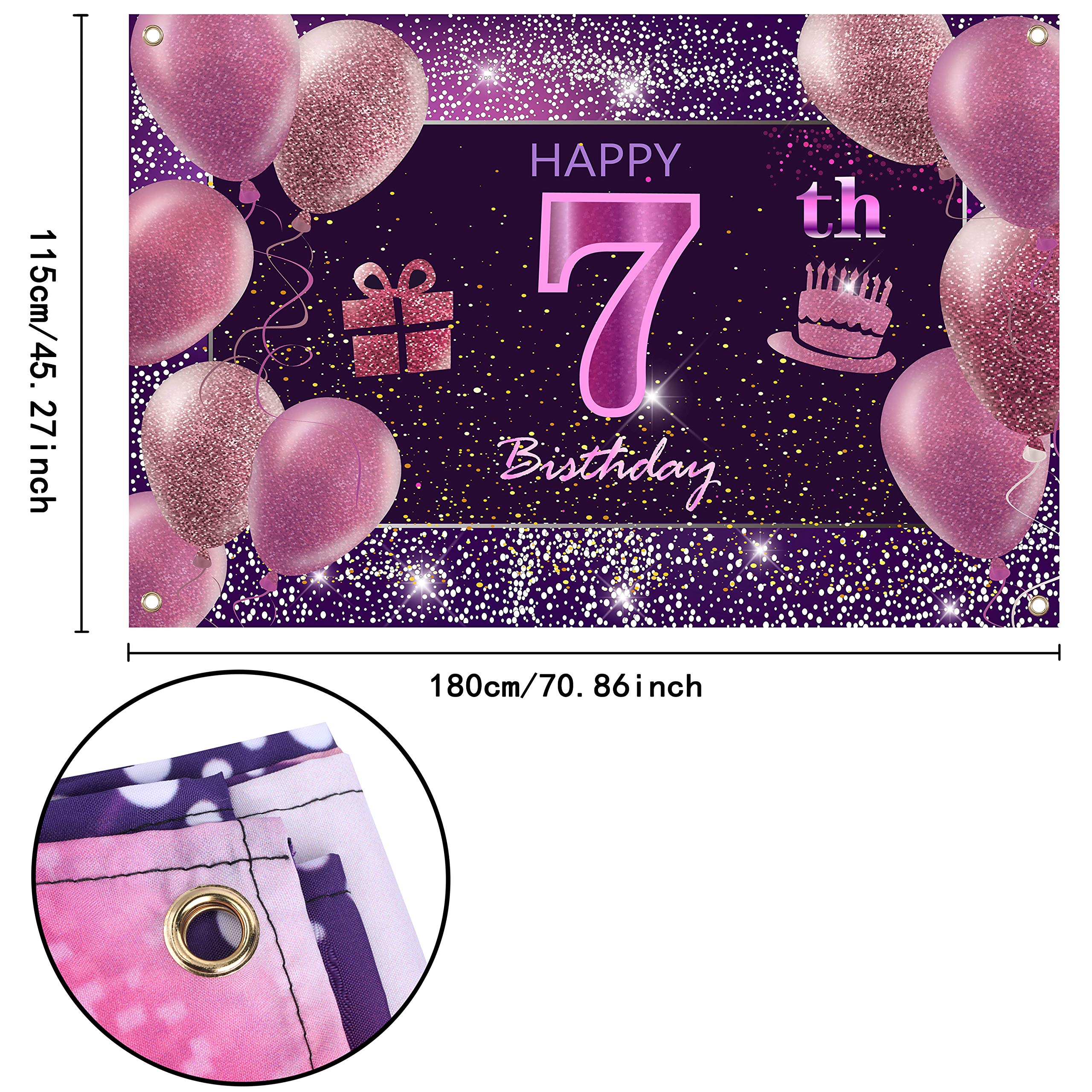 7Th Birthday Decorations For Girls Imisi Happy Birthday Banner Pink Decorations For A Party Birthday Backdrop For Women