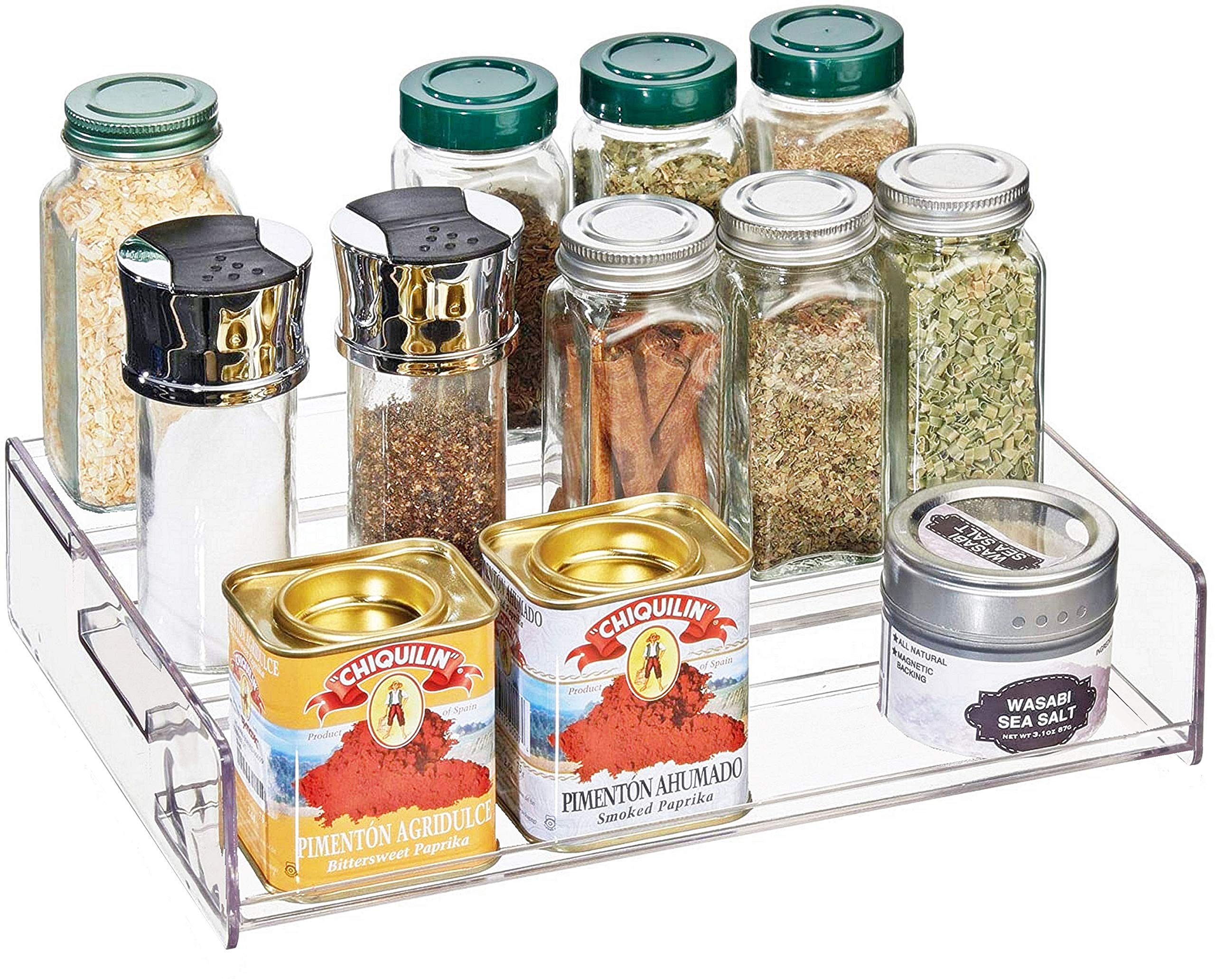 Elegant Creations 3Tier Acrylic Countertop Organizer Spice Rack For Kitchen Pantry Cabinet (Small, Clear, Transparent)