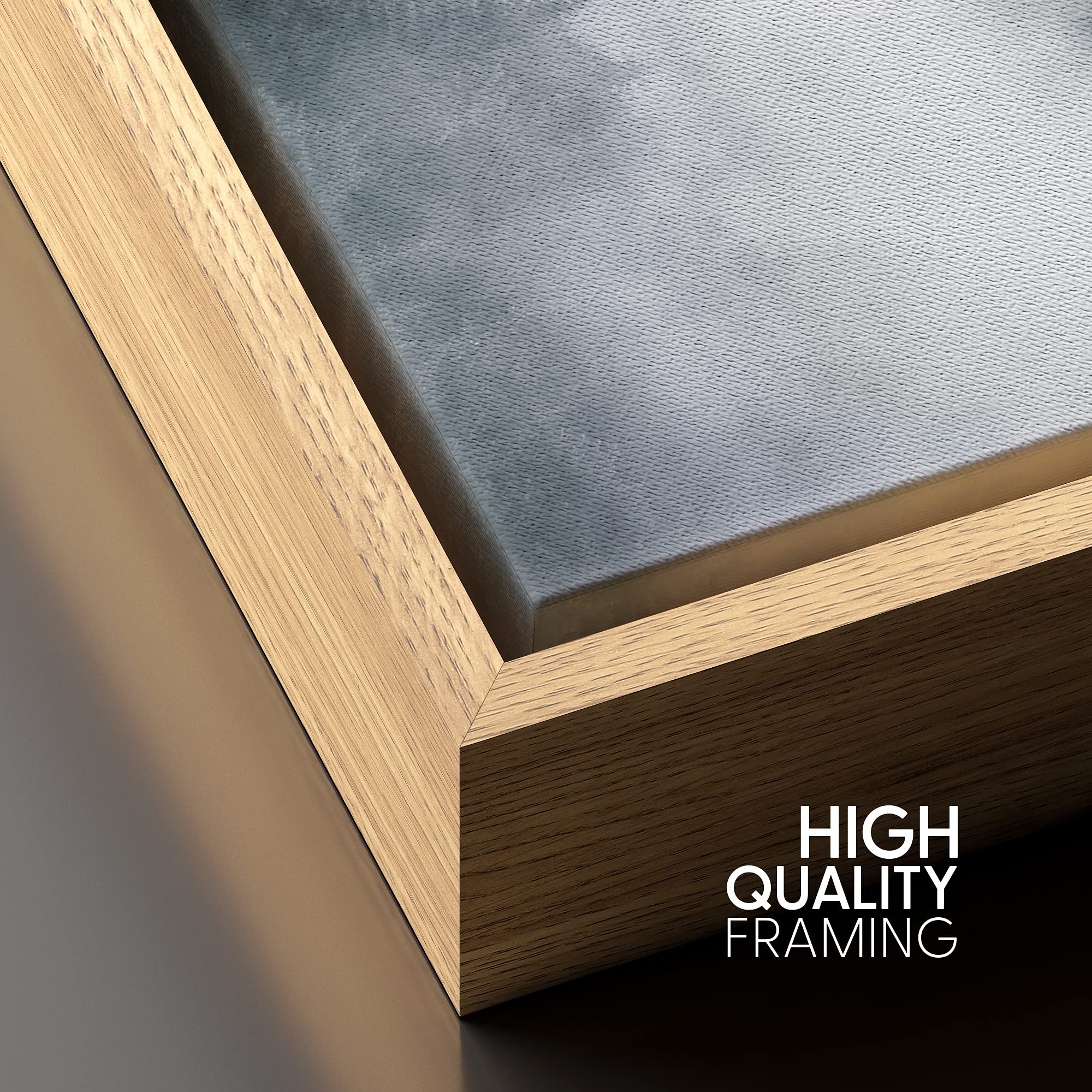 Signford Framed Canvas Print Wall Art Forest Shrouded By Mist Nature Wilderness Photography Realism Contemporary Scenic Dark Bla