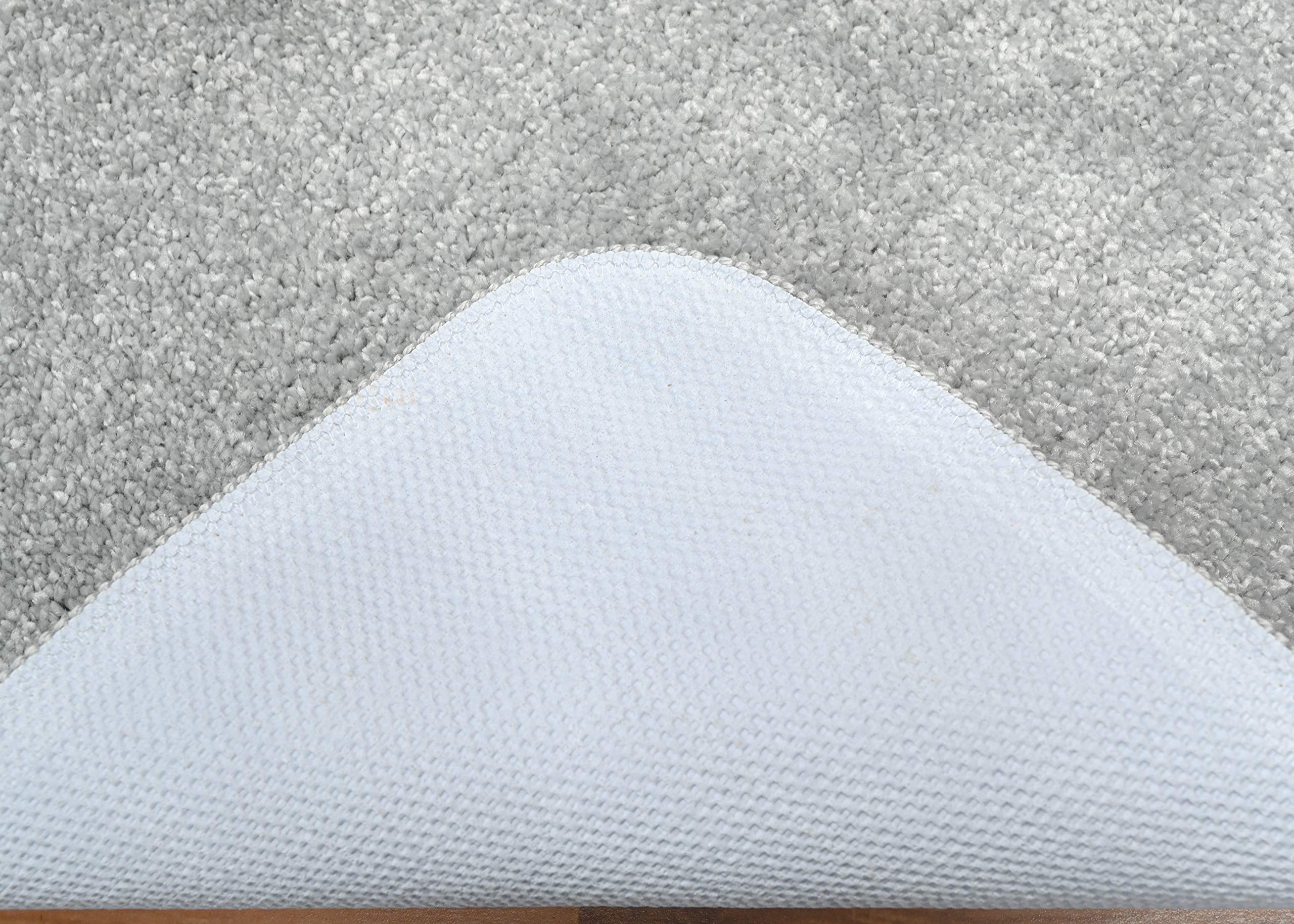 Garland Rug Gramercy Plush Polypropylene Washable Bath Rug Set, 3 Piece (Toilet Lid Cover, Contour Rug, 20'' X34' Bath Rugs) Sil