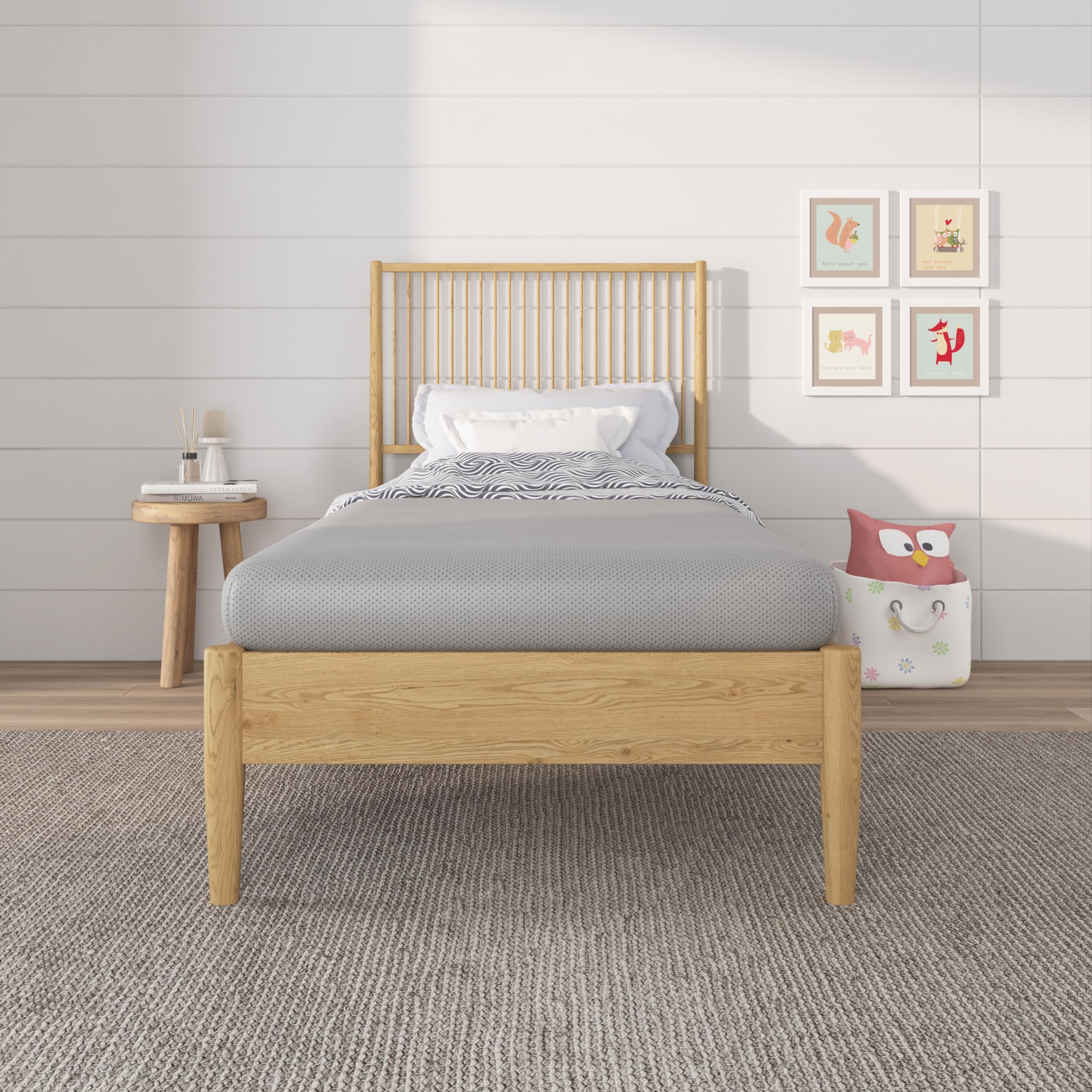NapQueen 5 Inch Twin Memory Foam Mattress, Medium Feel, CertiPUR-US Certified, Bed in a Box, Breathable Soft Fabric Cover, Grey