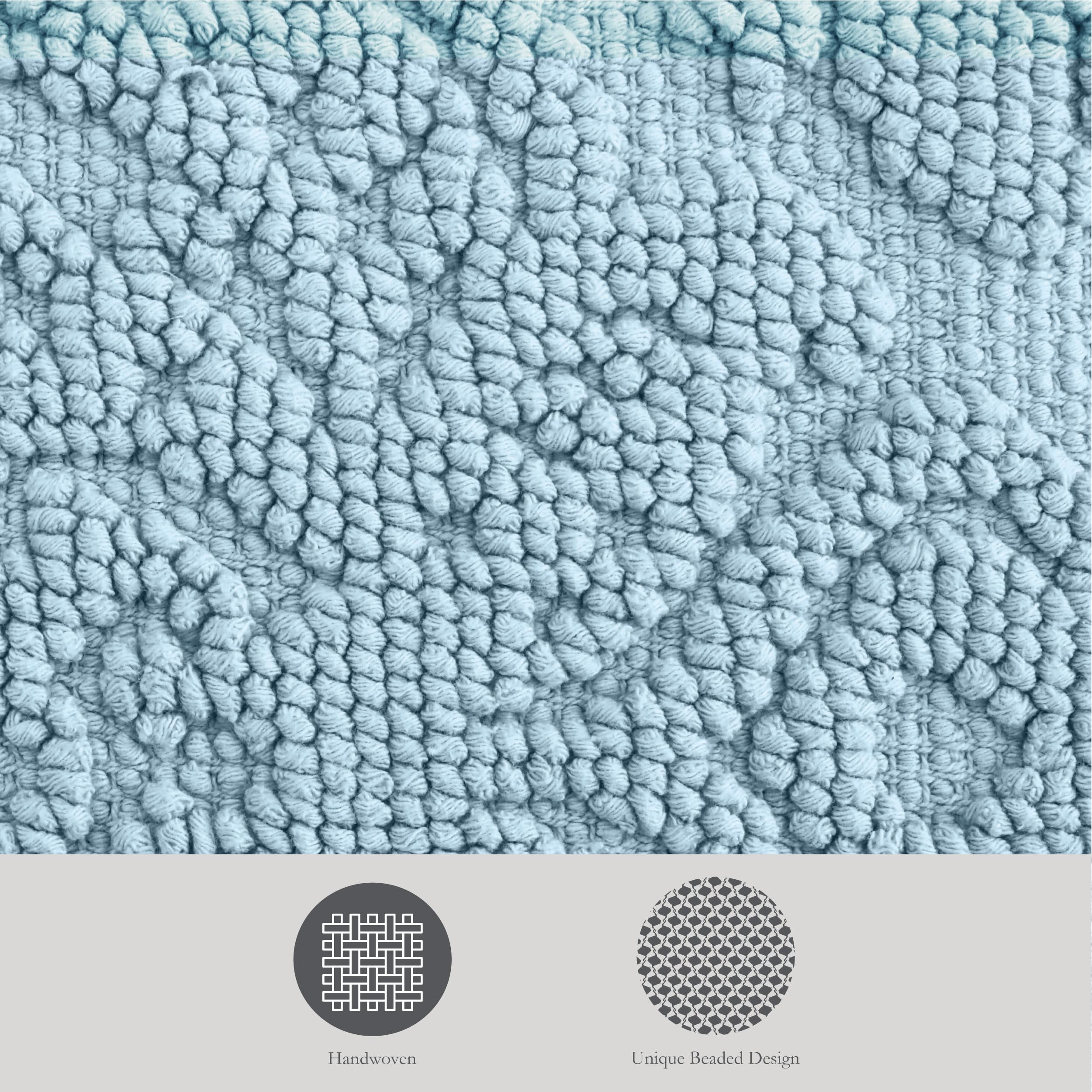 Jean Pierre - Ricardo Bath Mat, Woven Fringe Bathroom Rugs, 100% Cotton, Premium Bathroom Decor - Measures 27'' X 52'' - Light B