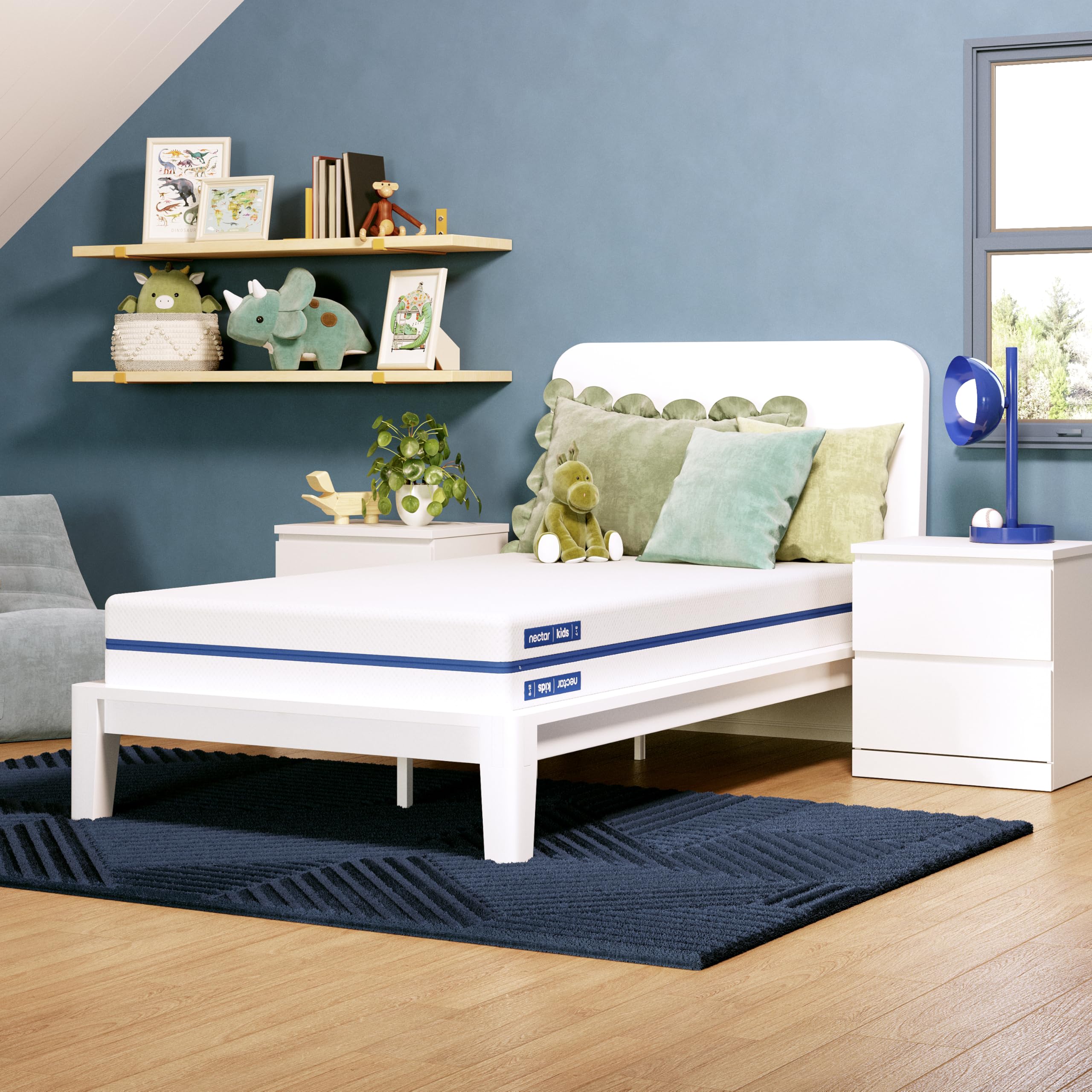 Nectar Kids Twin Mattress 8    - 2-Sided Design for Growing Children - Pressure Relieving Memory Foam - Fiberglass Free - 365 Ni