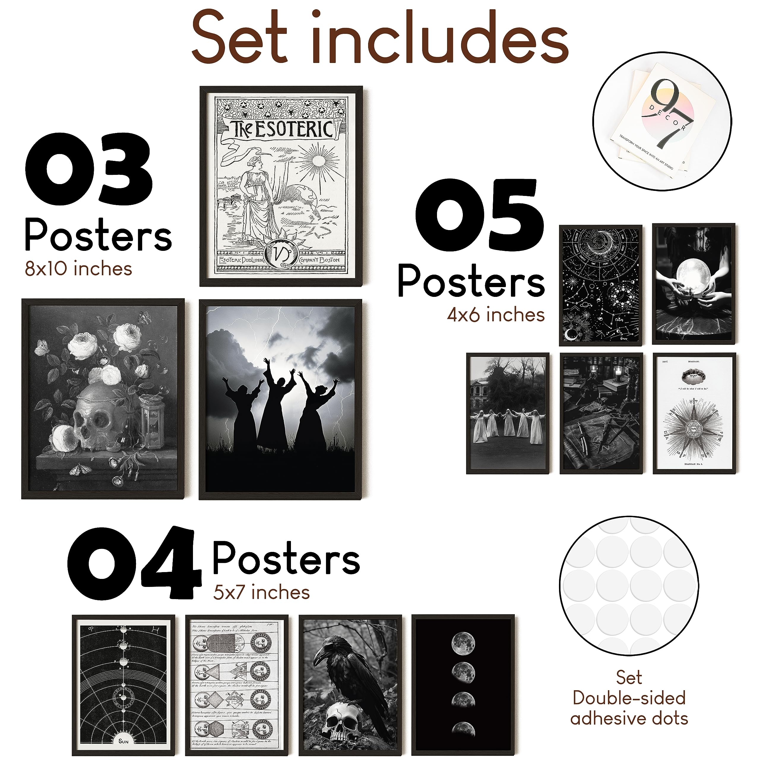97 Decor Gothic Home Decor - Witchy Decor Aesthetic Halloween Decor  Gothic Wall Decor  Spooky Home Decor  Goth Room Decor  Creepy Art Prints Scary Picture Witch Decoration for Bedroom (UNFRAMED)