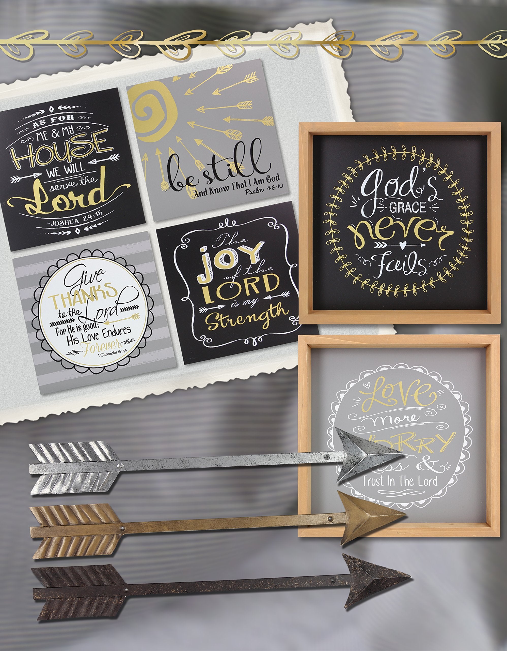Young's Metal Wall Friendship Arrow Decorative Sign (Set of 3), 24 x 3.25 x 1