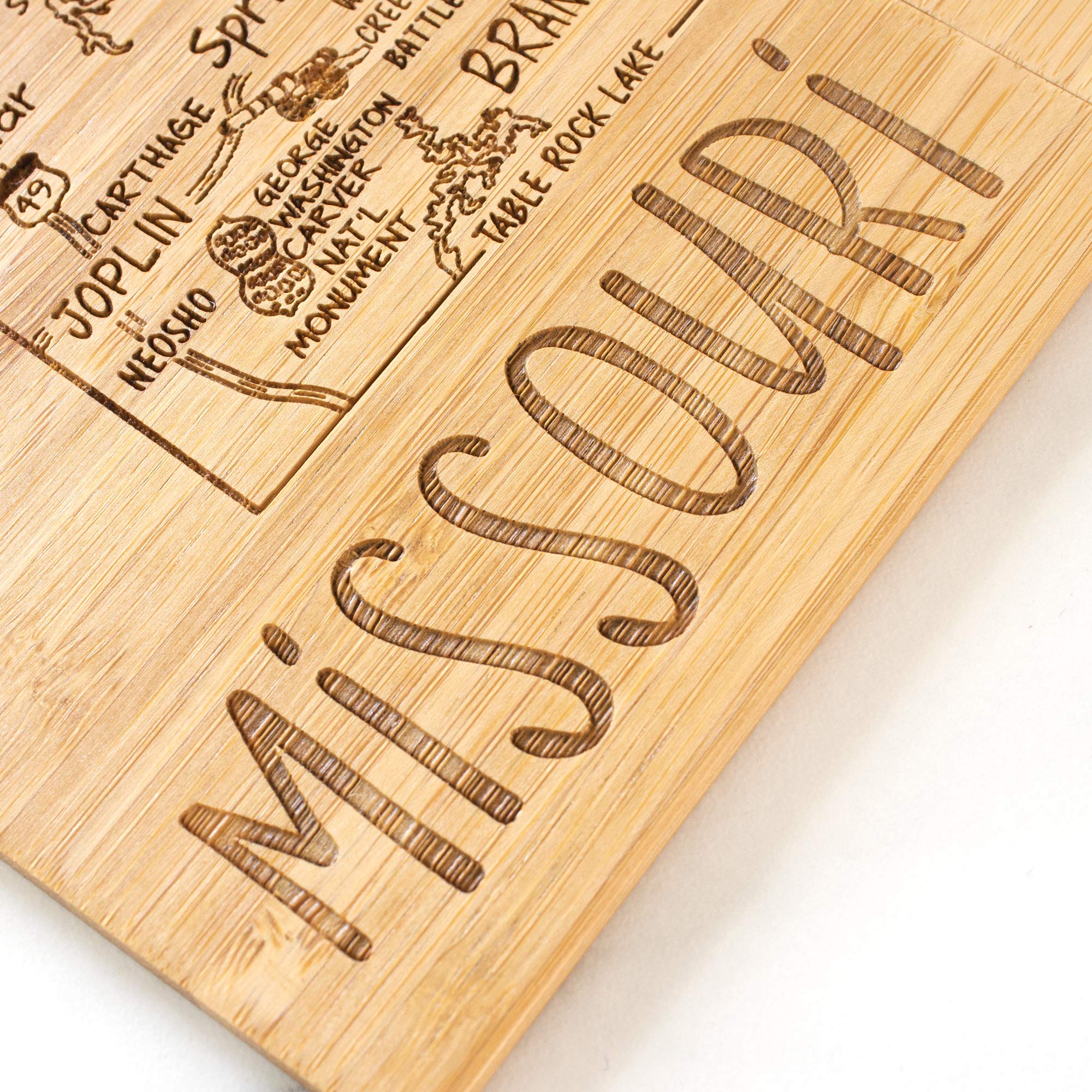 Totally Bamboo Missouri State Puzzle 4 Piece Bamboo Coaster Set with Case