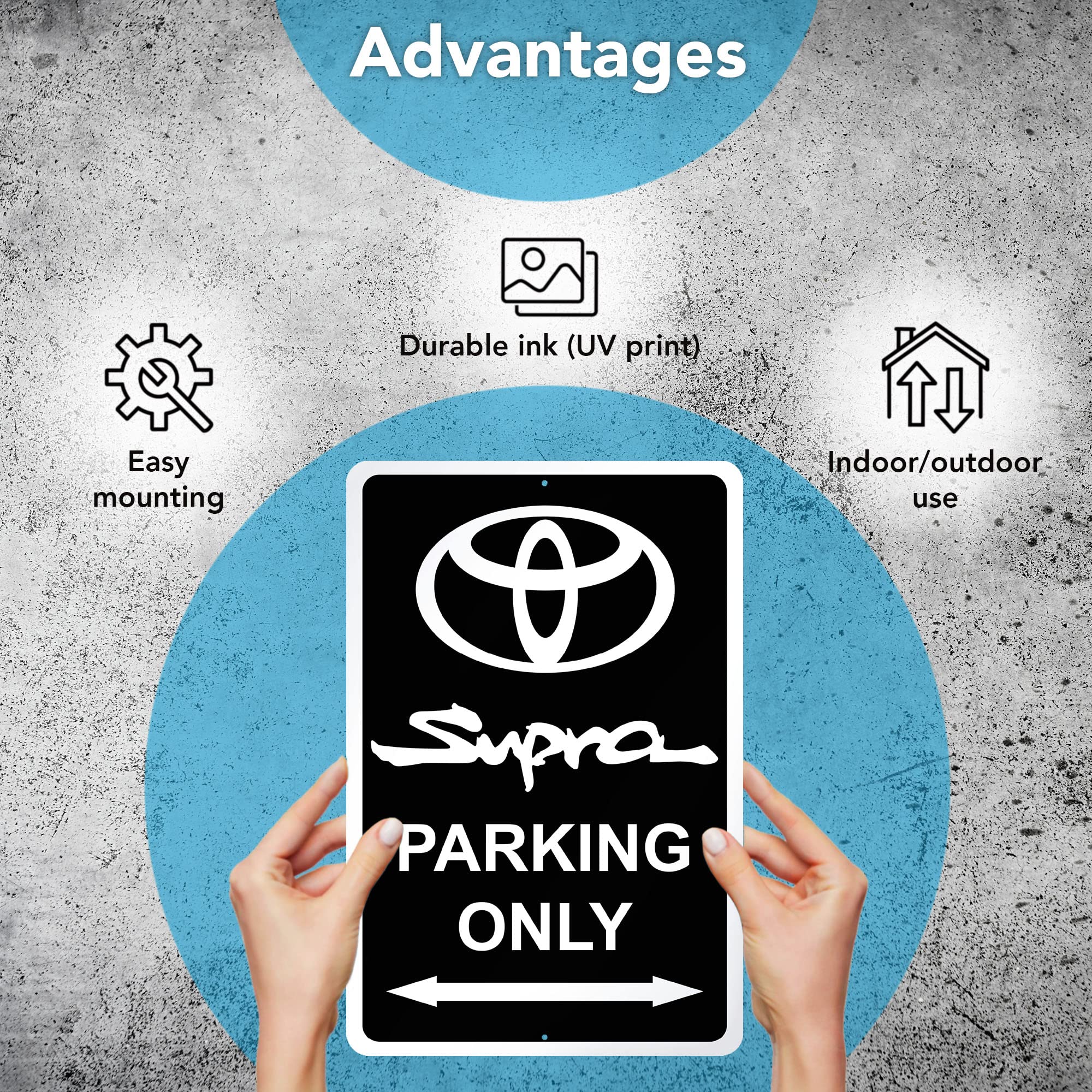Parking Only Sign for Supra - 8x12 Aluminum Supra Garage Gifts for Men