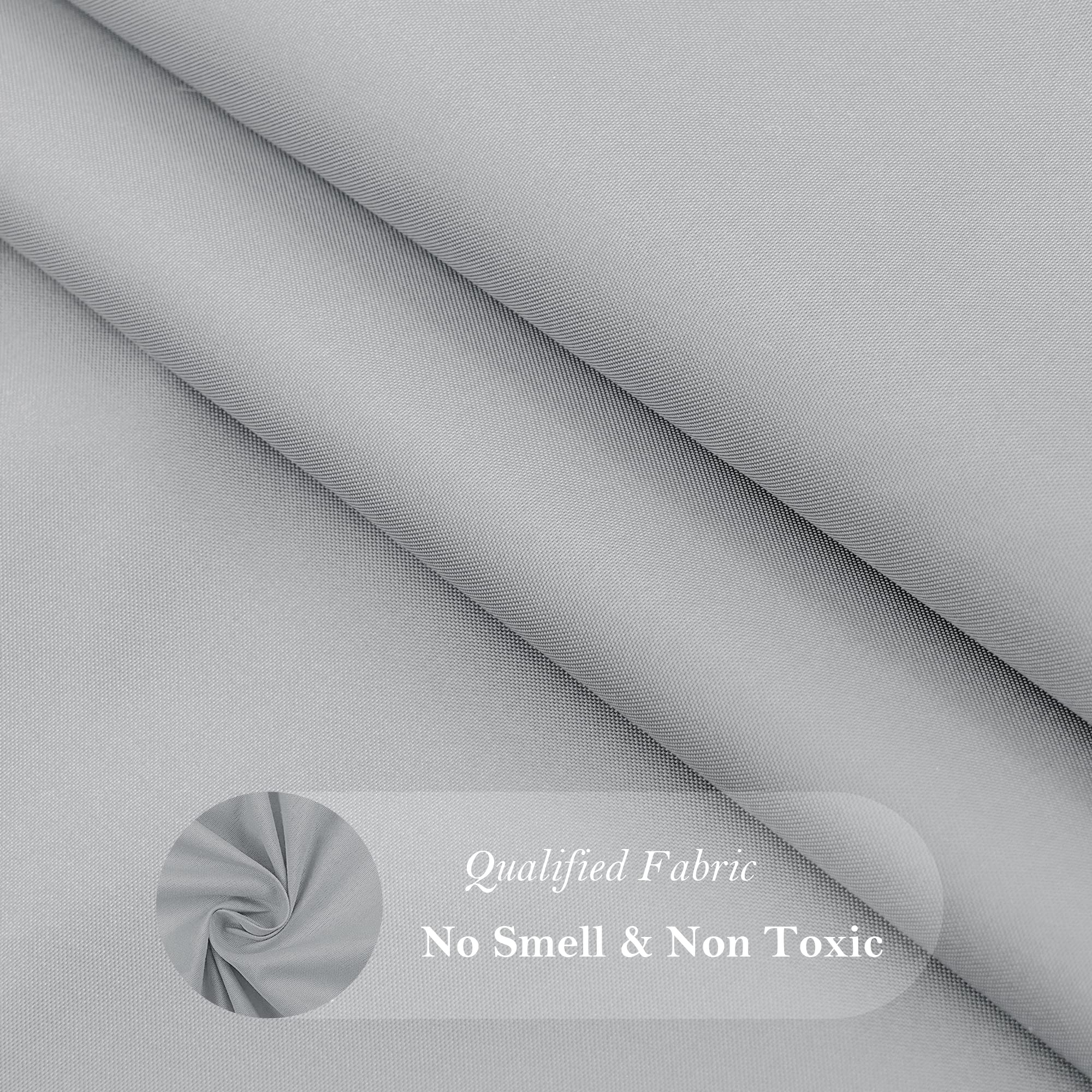 AooHome Extra Long Shower Curtain Liner  Fabric Shower Curtain with Hooks for Hotel  Waterproof  72 Width x 84 Height Inch  Light Grey