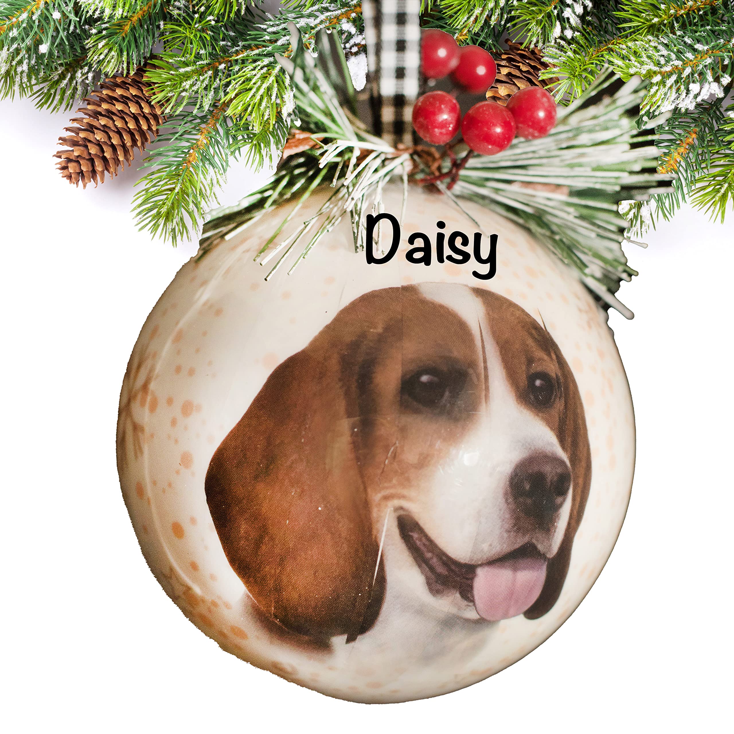 Personalized Beagle Dog Ornament 2025 | Free 24h Customization | Pet Christmas Ornaments for Tree | Custom Gift Wrapped Pet-Phot