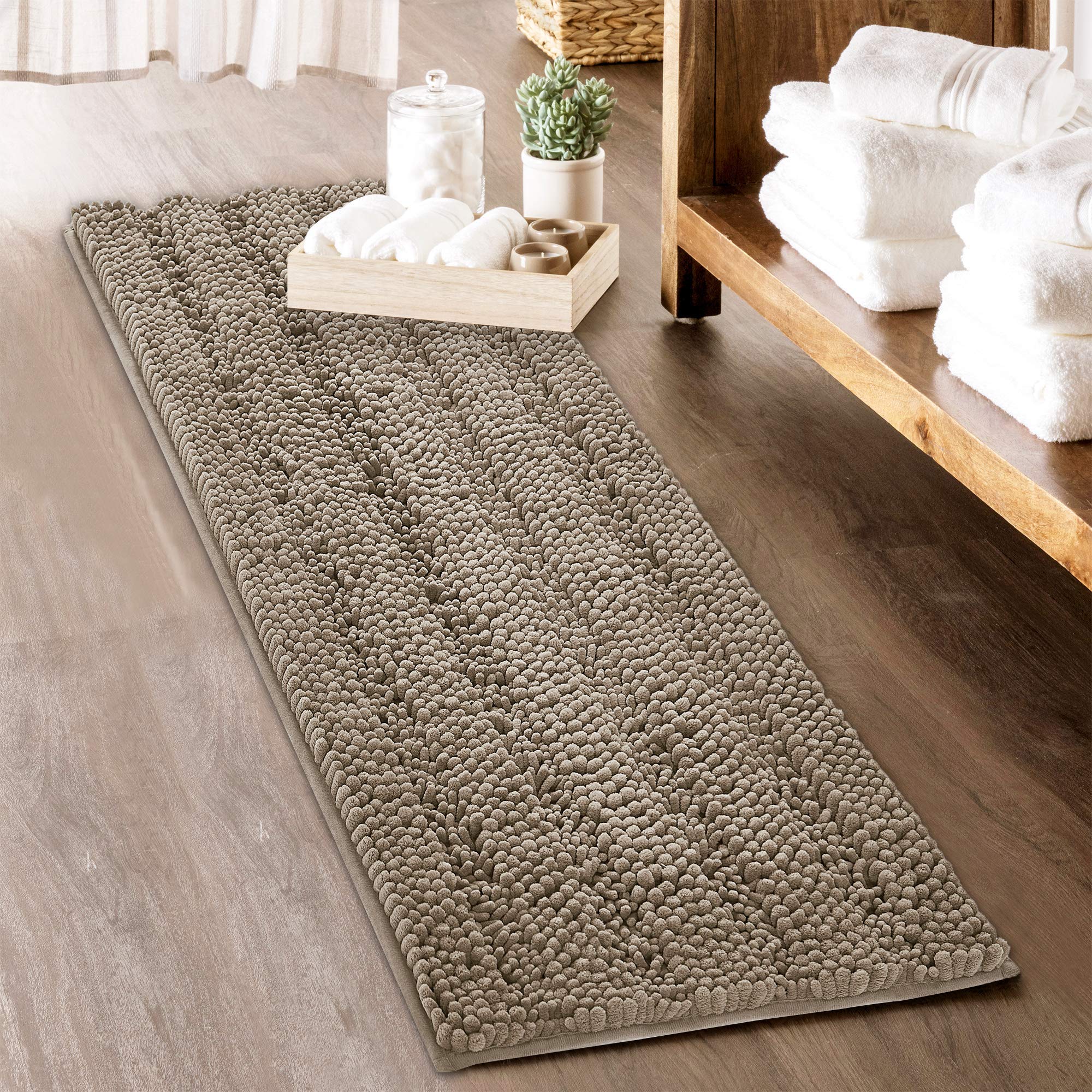 Large Bathroom Rugs - Soft Bath Mat Water Absorbent Non-Slip Quick Drying Thick Shaggy Bathtub Floor Carpet Decor Toilet Kitchen