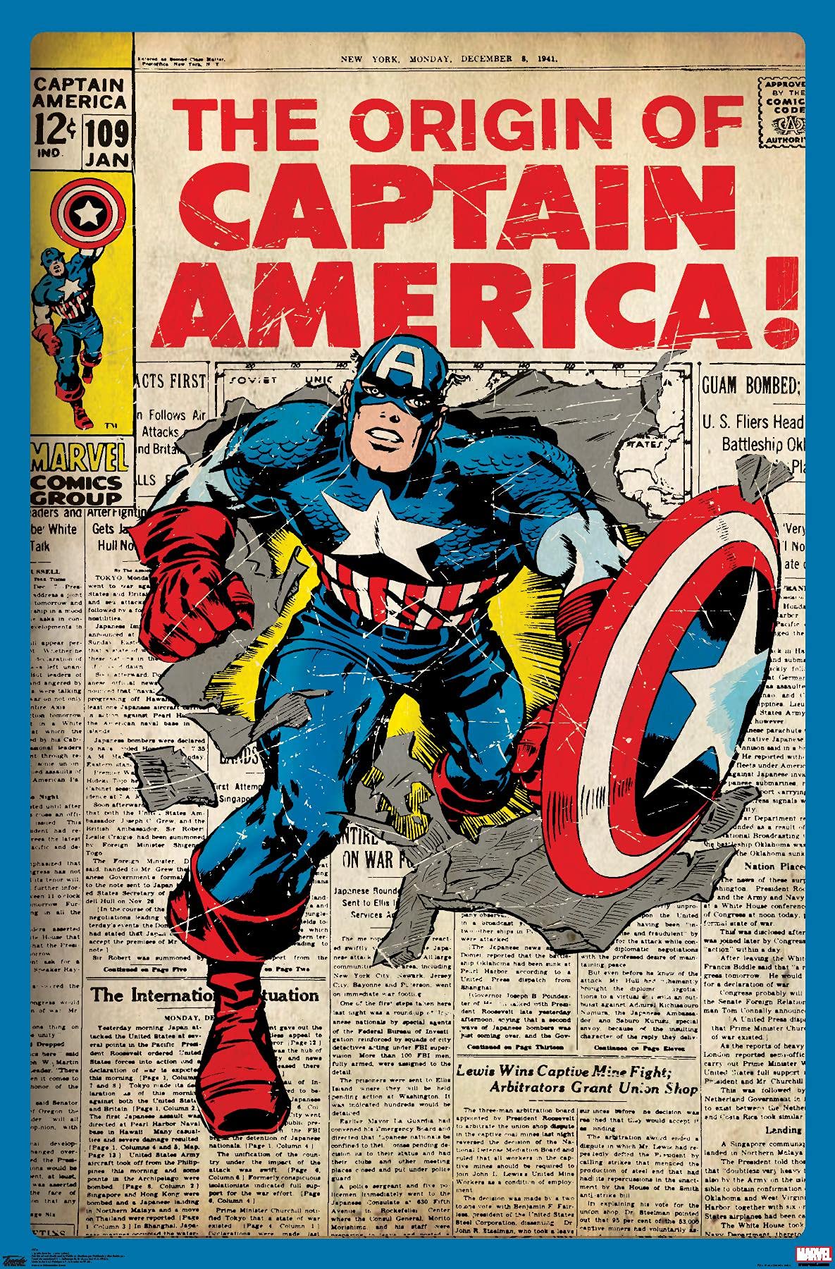 Trends International 24X36 Marvel Comics - Captain America - The Original Wall Poster, 24'' X 36'', Premium Unframed Version