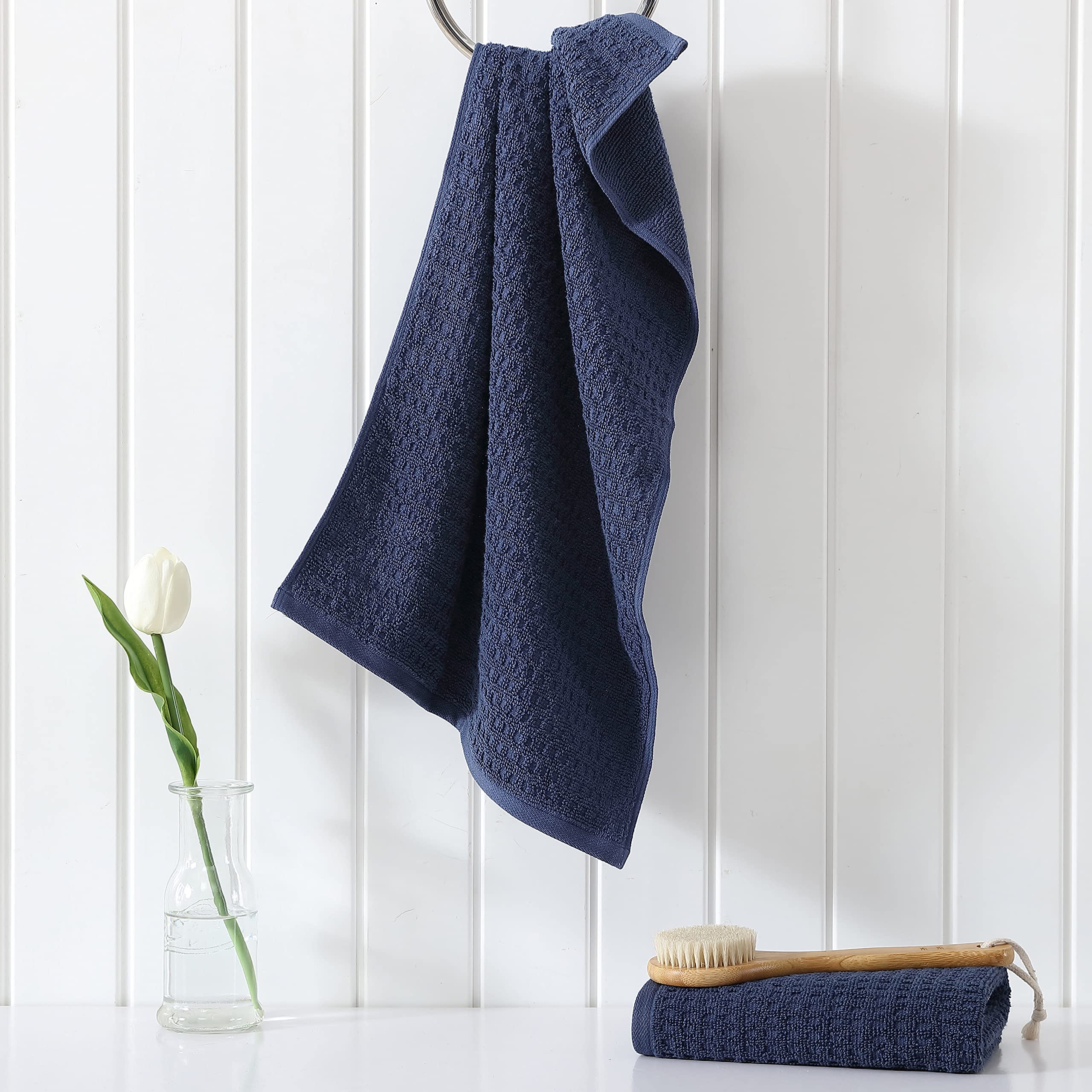Tommy Bahama- Hand Towel Set, Highly Absorbent Cotton Bathroom Decor, Low Linting & Fade Resistant (Northern Pacific Dark Blue,