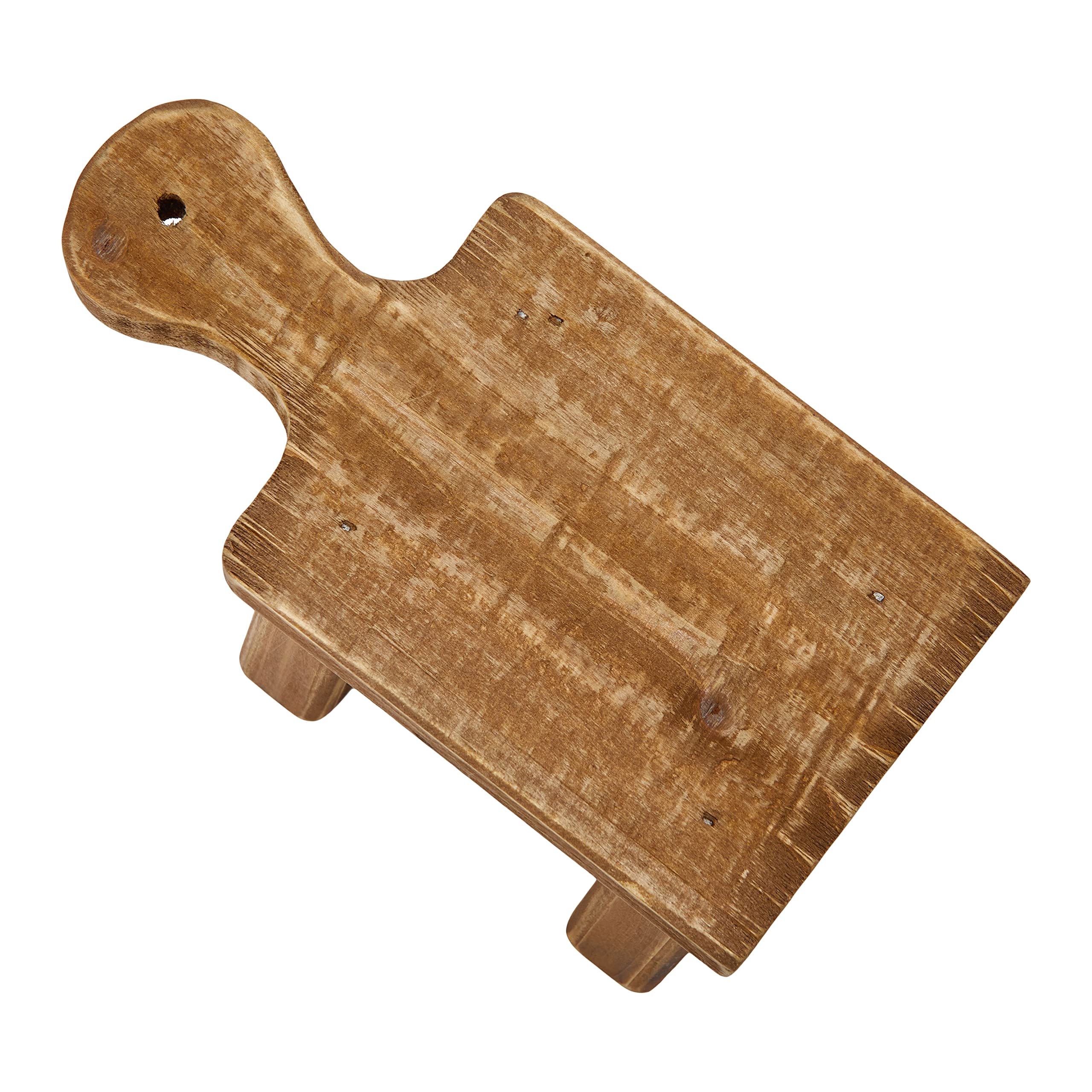 Creative Co-Op Small Wood Pedestal With Handle