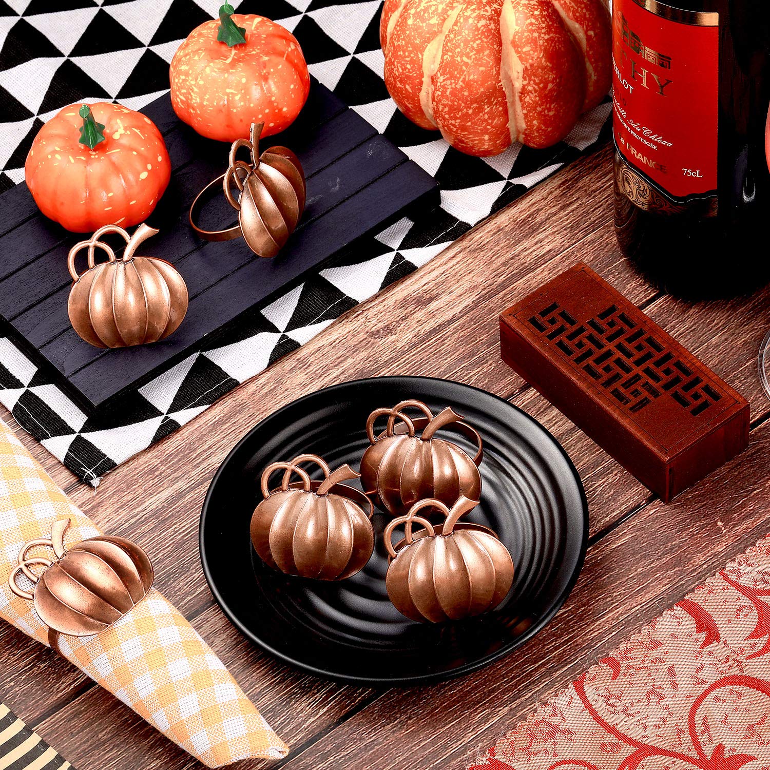 Pumpkin Napkin Ring Holders Thanksgiving Halloween Napkin Rings Fall Napkin Ring Holders Pumpkin Dinner Tables Rings For Thanksg