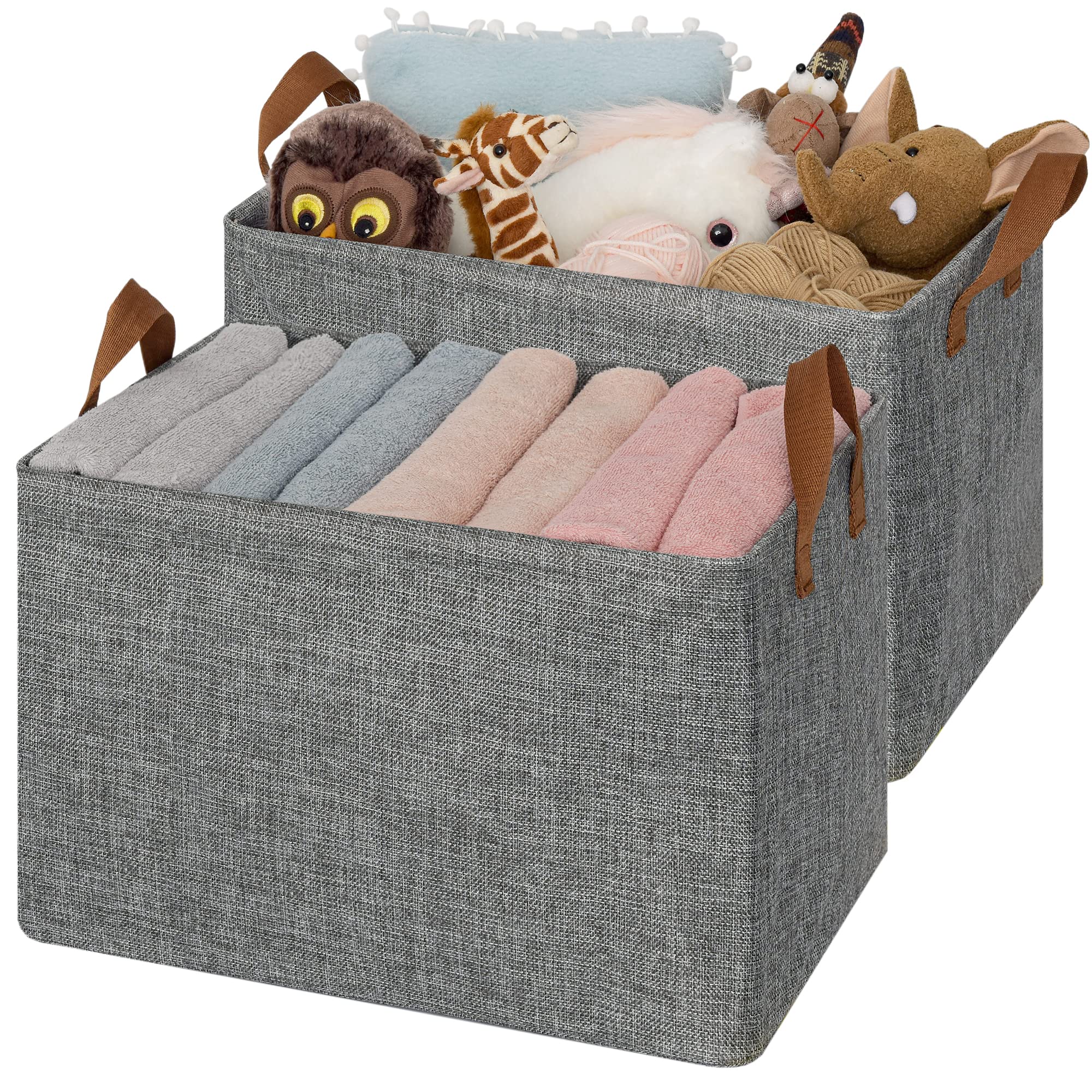 Granny Says Storage Baskets For Shelves, Extra Large Closet Storage Bins With Metal Frame, Fabric Storage Bins, Storage Containe