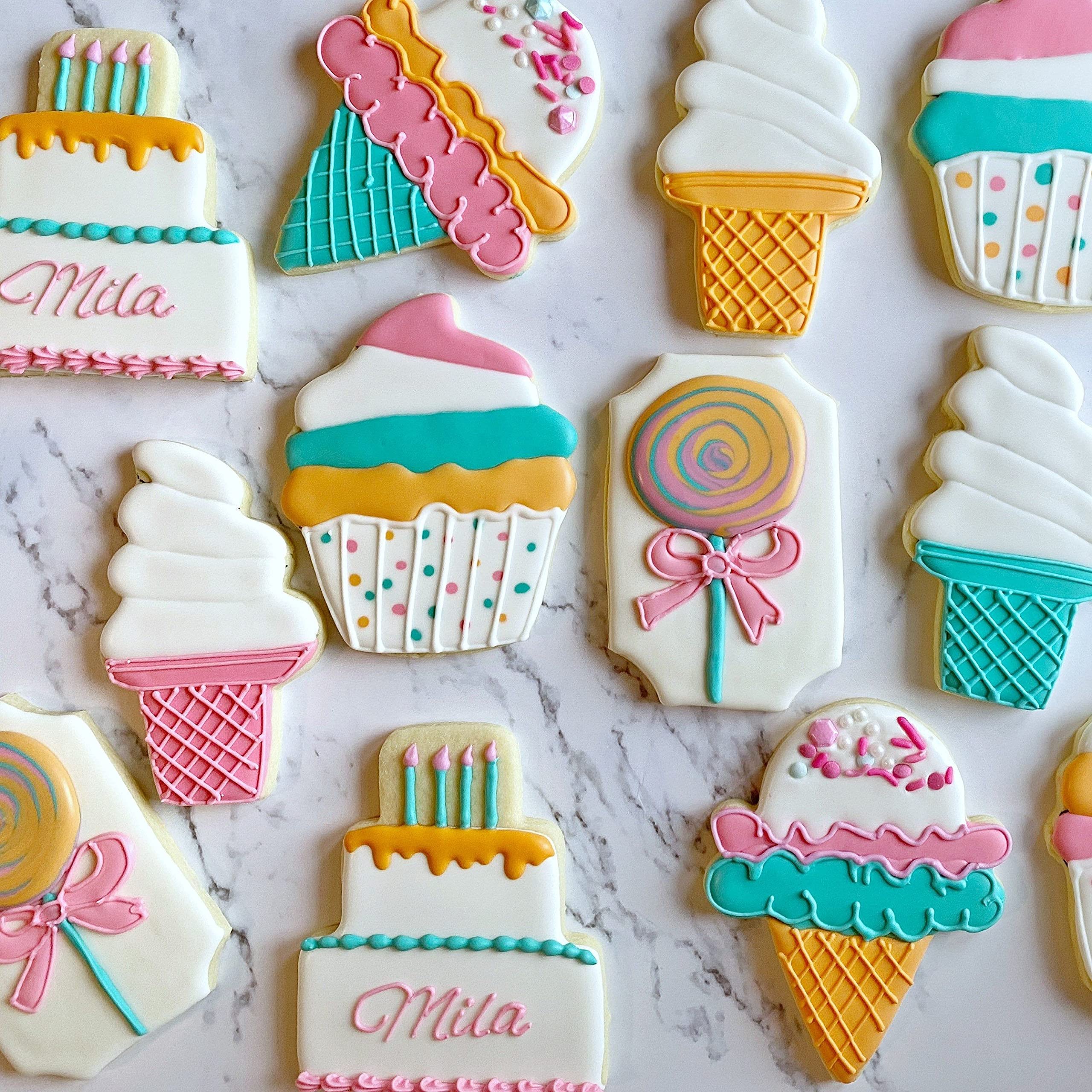 Ice Cream Cookie Cutters, Summer Ice Cream Cone Cookie Cake Mold Bakery Supplies, Stainless Steel Metal Molds Cutters For Making