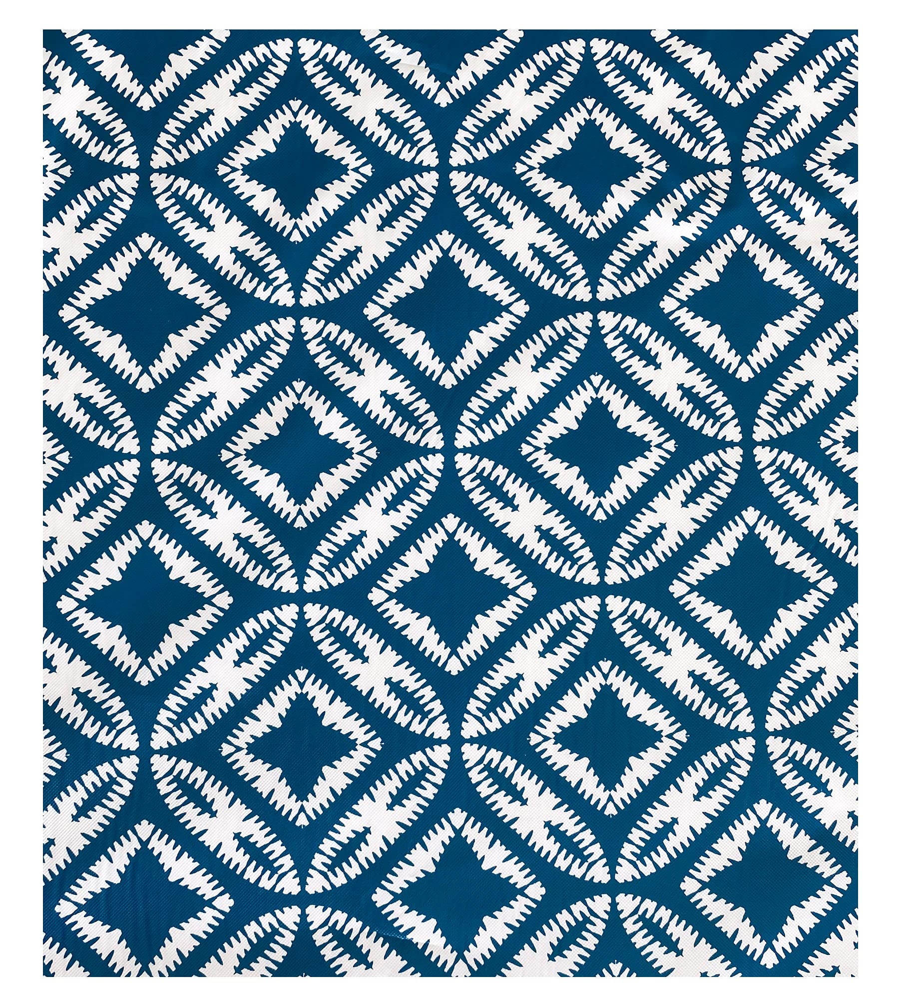 Newbridge Ikat Sand Dollar Print Flannel Backed Vinyl Tablecloth, Boho Chic Indoor Outdoor Vinyl Tablecloth With Flannel Backing