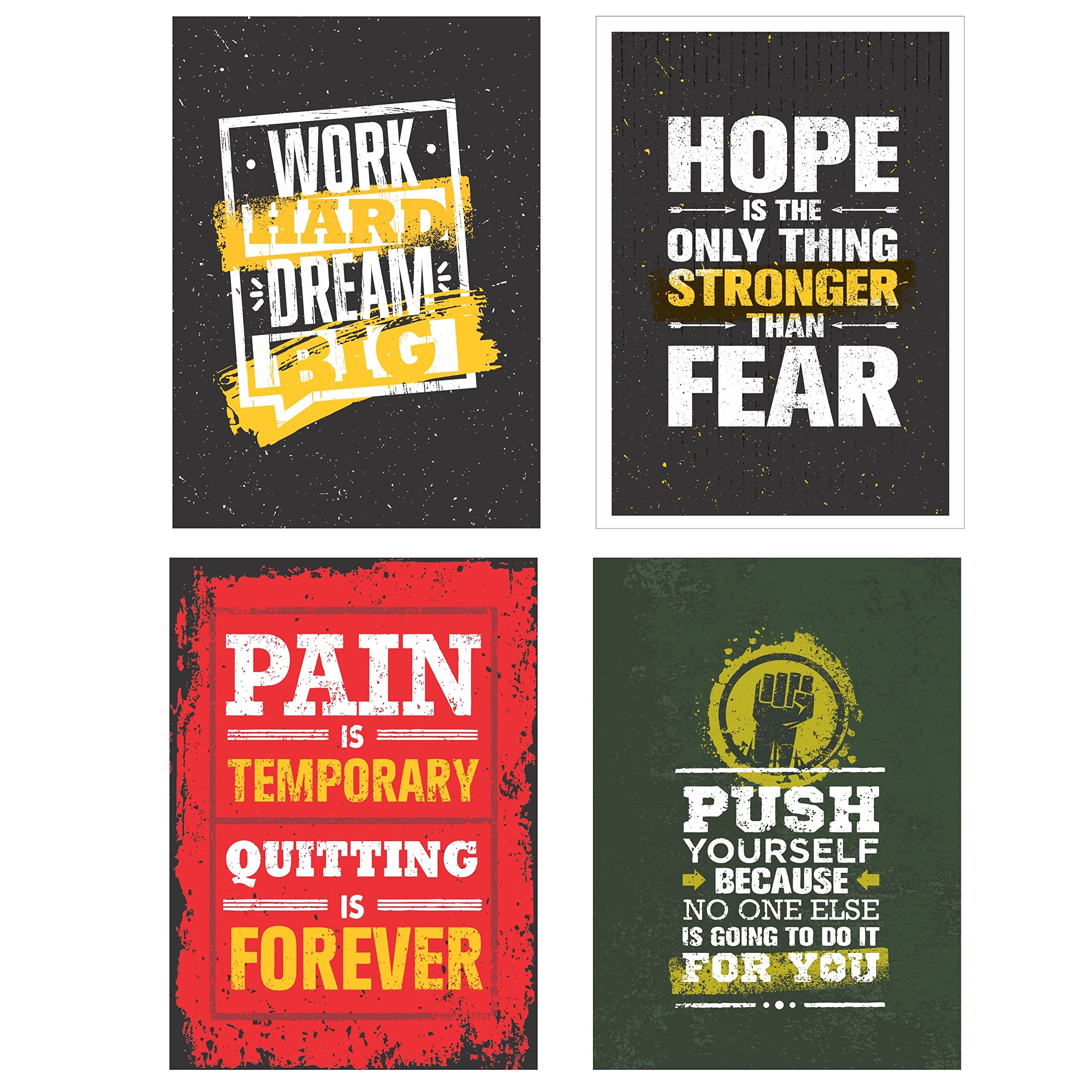 Flybuy Hub - Motivational Quotes Stickers 11.50 X 8.50 Inches (Pack Of 4), Wall Posters For Home And Office