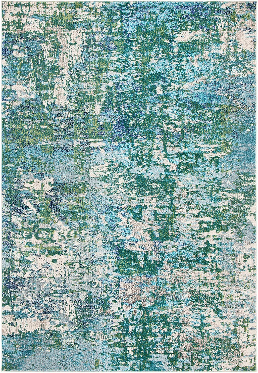 SAFAVIEH Madison Collection 3 x 5 GreenTurquoise MAD471Y Modern Abstract Non-Shedding Living Room Bedroom Area Rug
