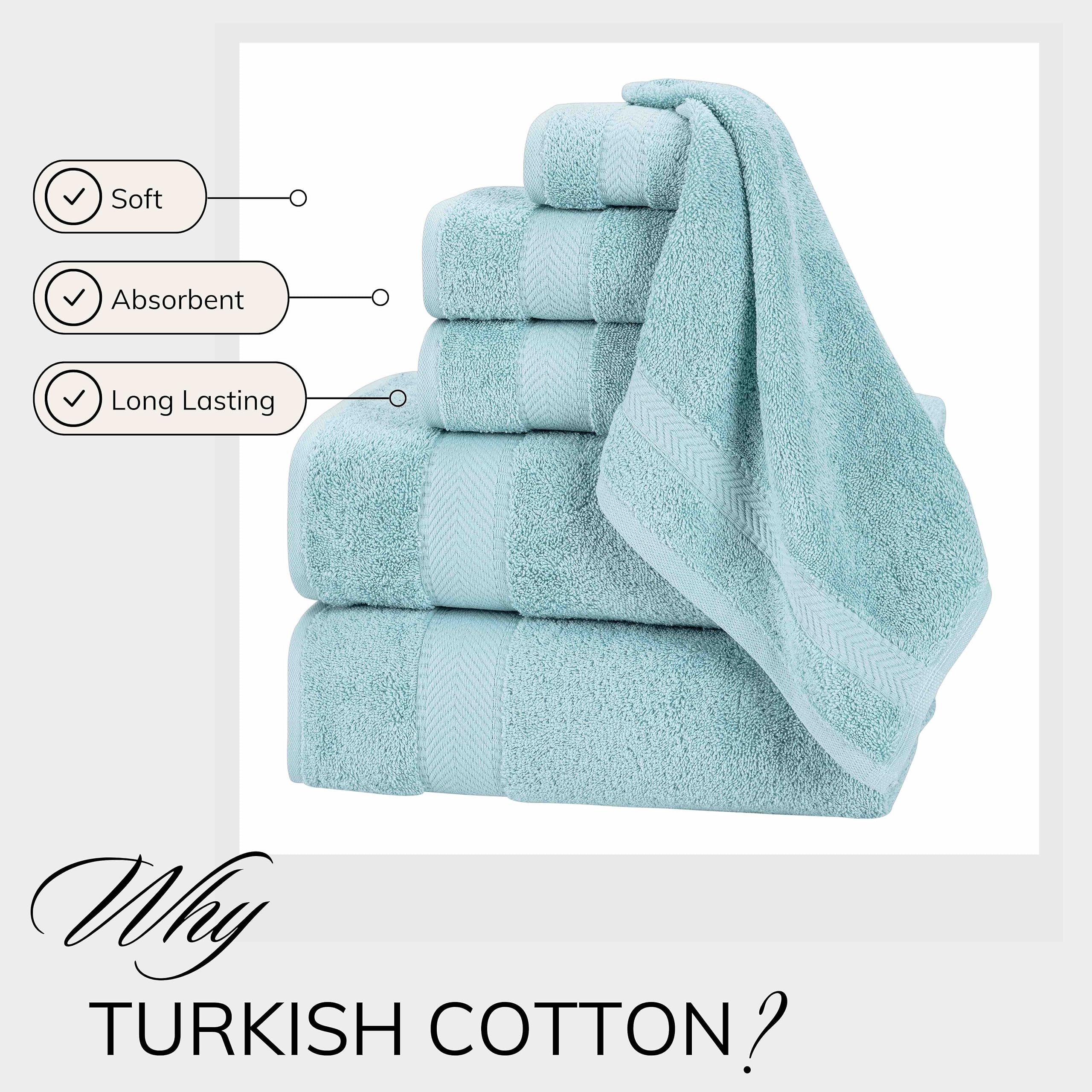 Textilom 100% Turkish Cotton 6 Pcs Bath Towel Set, Luxury Bath Towels For Bathroom, Soft & Absorbent Bathroom Towels Set (2 Bath