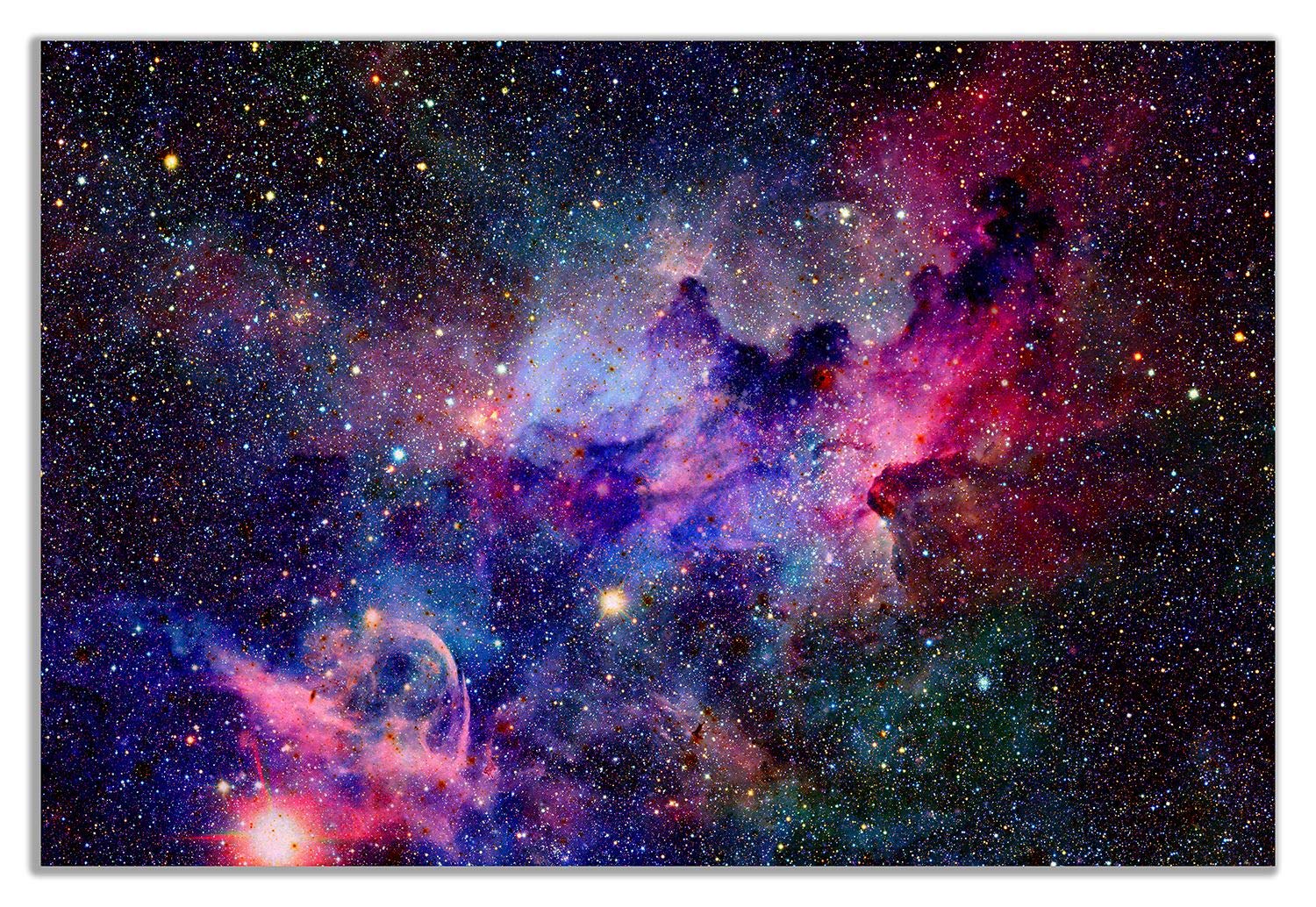 Galaxy Stars Cosmic Space Canvas Wall Art Picture Print (24X16) For Bedroom