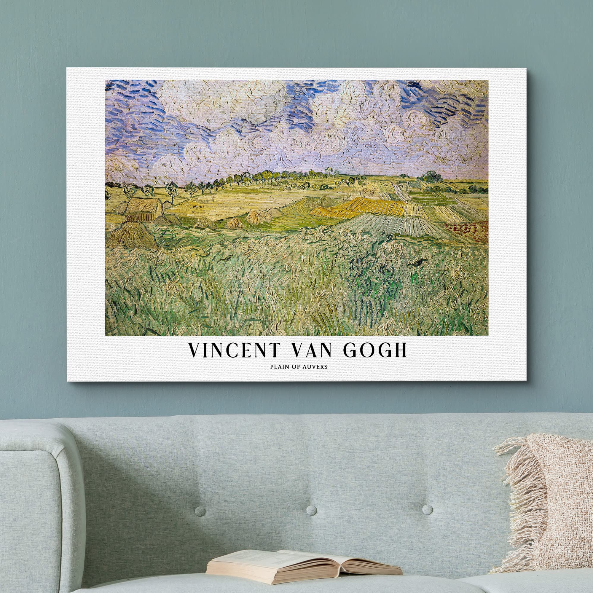Wall26 Canvas Print Wall Art Plain Of Auvers By Vincent Van Gogh Historic Classical Illustrations Fine Art Decorative Vintage Ze