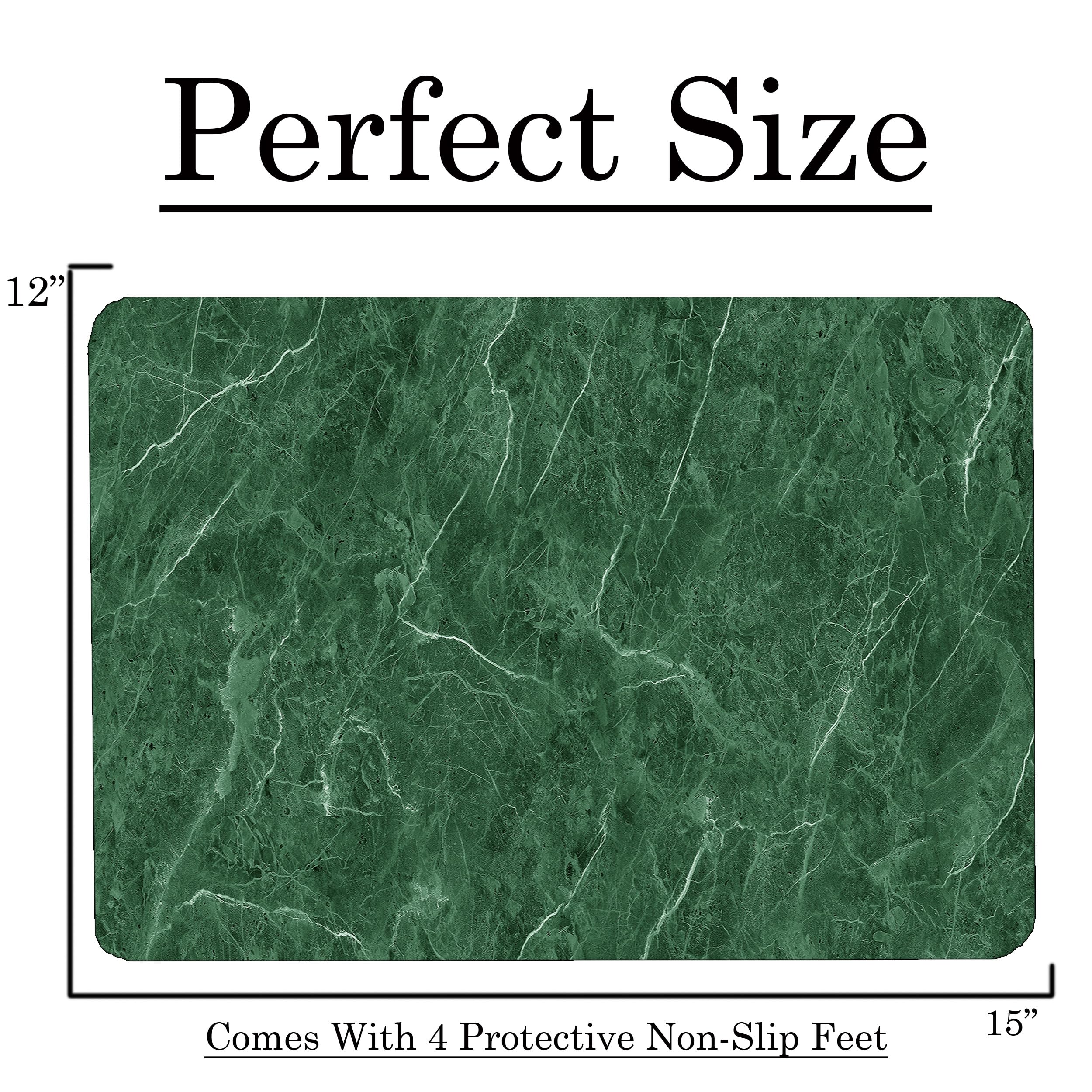 Green Marble Kitchen Glass Cutting Board Ocean Decorative Gift Marbled Granite Stone Rock Gift For Her Mom Wife (Green Marble)