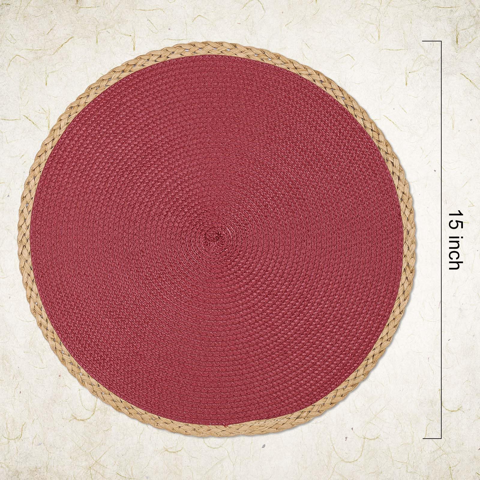 Noctiflorous Round Braided Placemats Set Of 8 Table Mats 15 Inches Washable Heat Resistant For Dining Table Non-Slip Indoor Outd