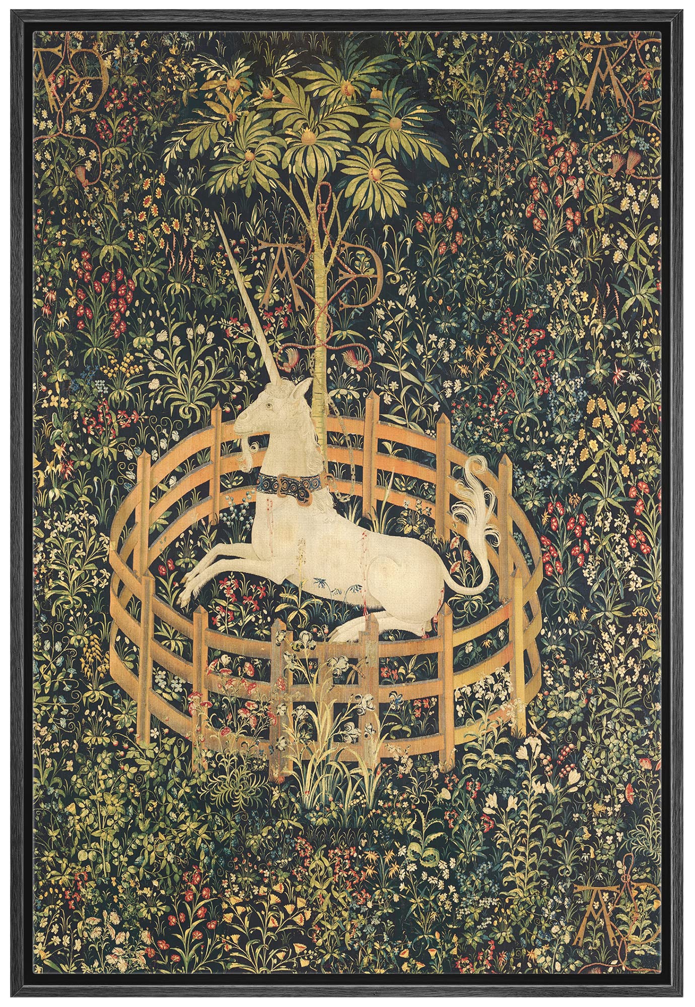 Wall26 Framed Canvas Print Wall Art The Unicorn In Captivity (Unicorn Tapestries) Fantasy & Sci-Fi Illustrations Modern Art Trad