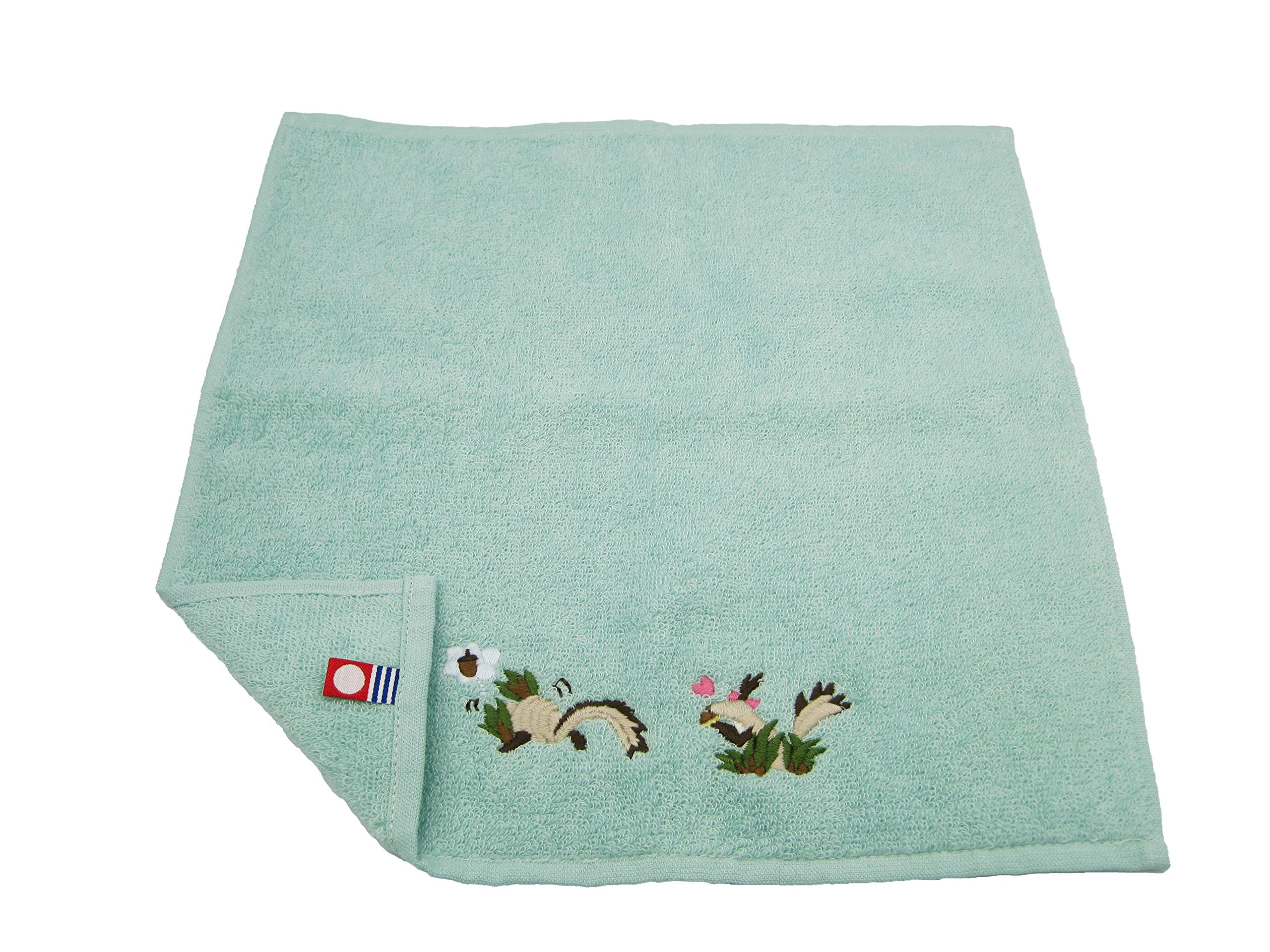 Imabari Towel Ezo-Risu Monogatari Towel Handkerchief Hand Towel 10.6'' X 10.0'' - Made In Japan (3 Color Set)