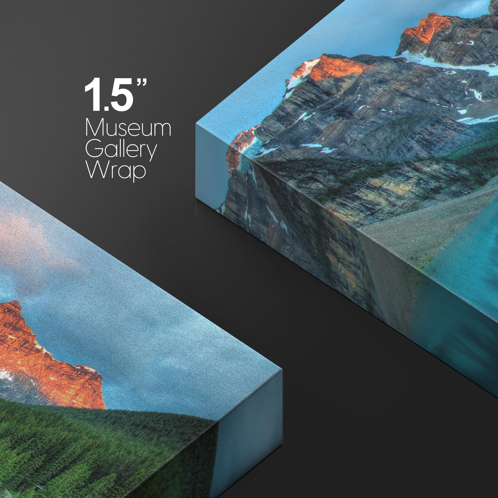 Wall26 Framed Canvas Print Wall Art Sunset Mountain & Forest Reflection Nature Wilderness Photography Realism Nautical Scenic Co