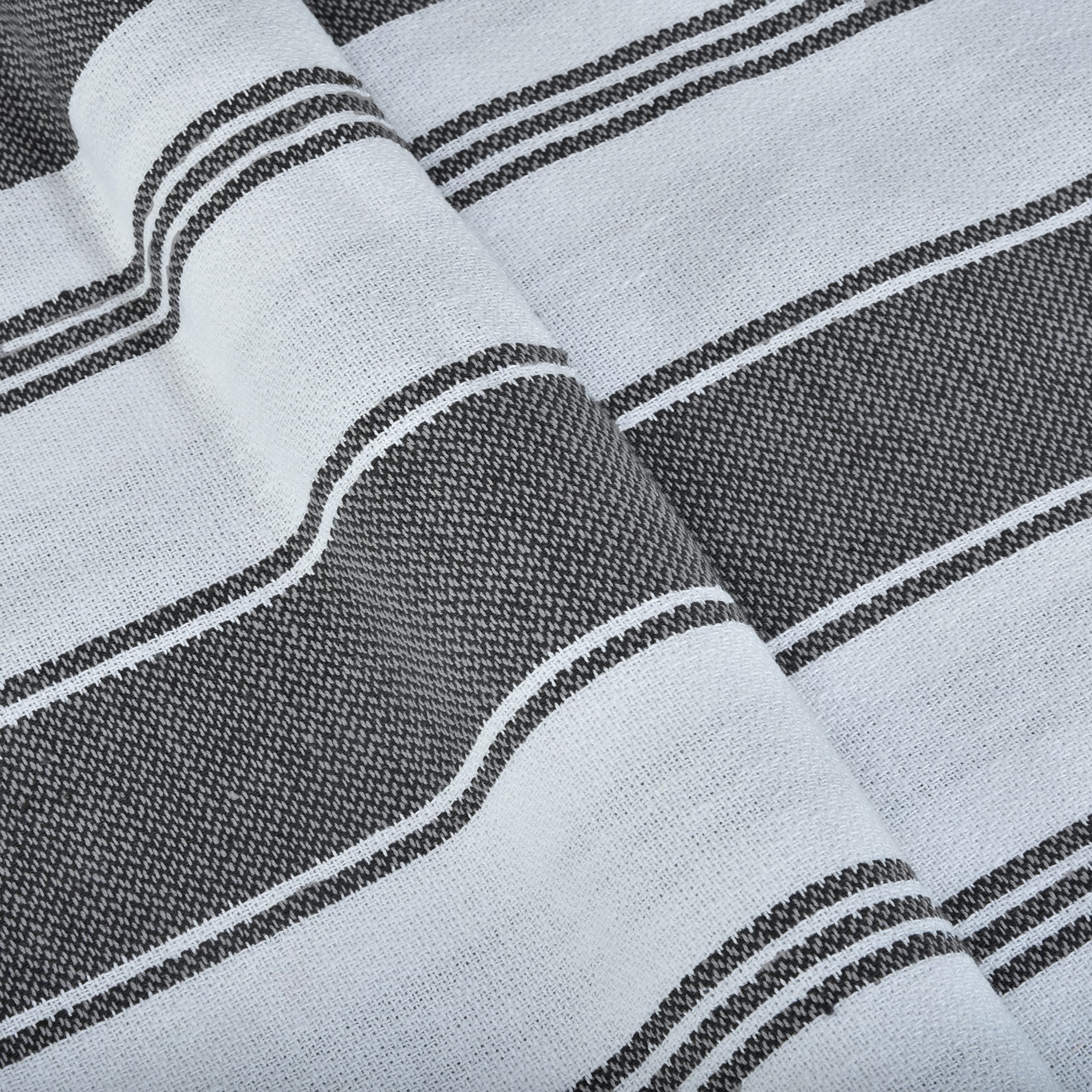 GLAMBURG Peshtemal Turkish Towel 100% Cotton Beach Towels Oversized 36x71 Set of 6  Cotton Beach Towels for Adults  Soft Durable Absorbent Extra Large Bath Sheet Hammam Towel - Black