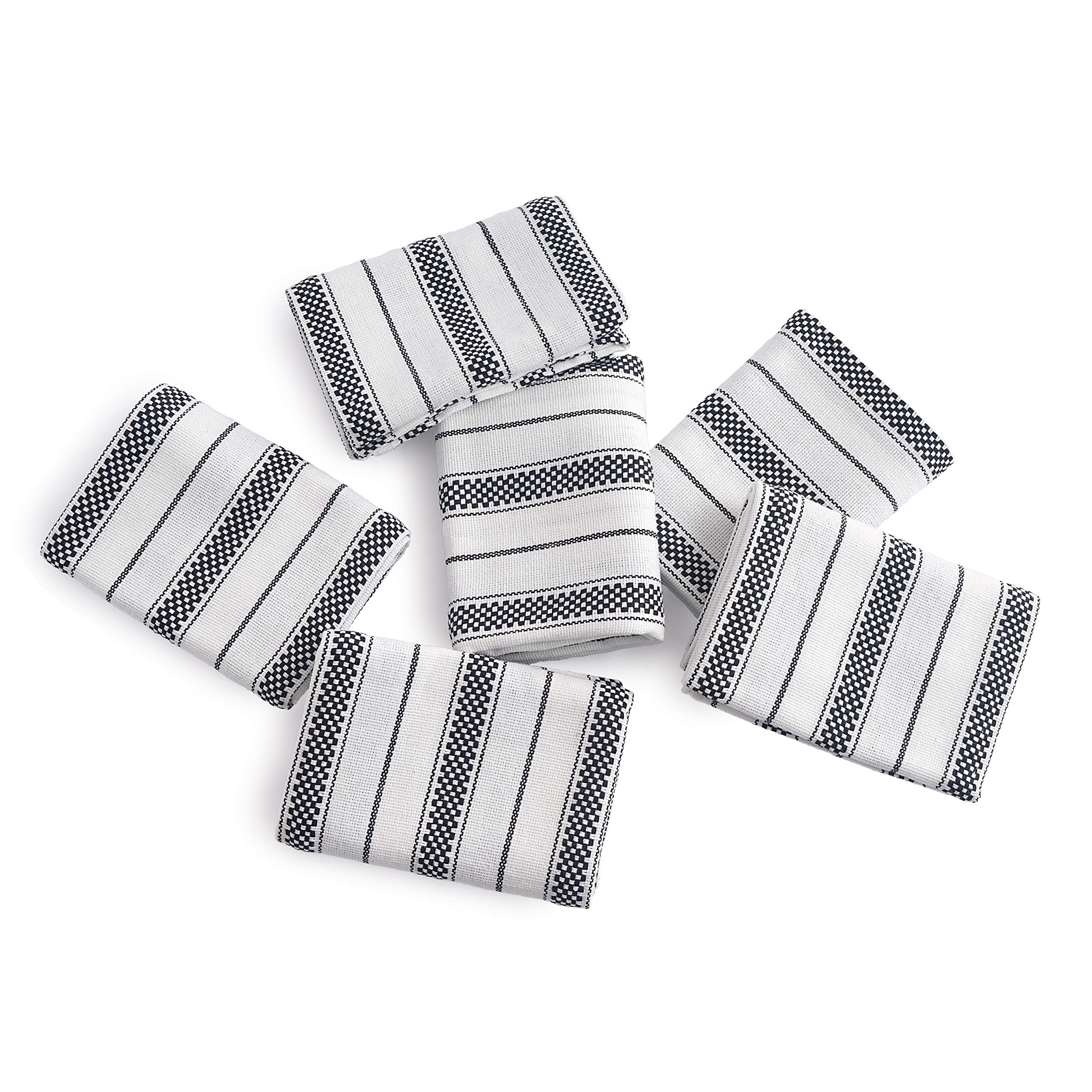 Casa De Lan Kitchen Towels Set - Pack Of 6 (20 X 30) Extra Large Premium Cotton Dish Towels For Kitchen - Chain Stripe Towels -