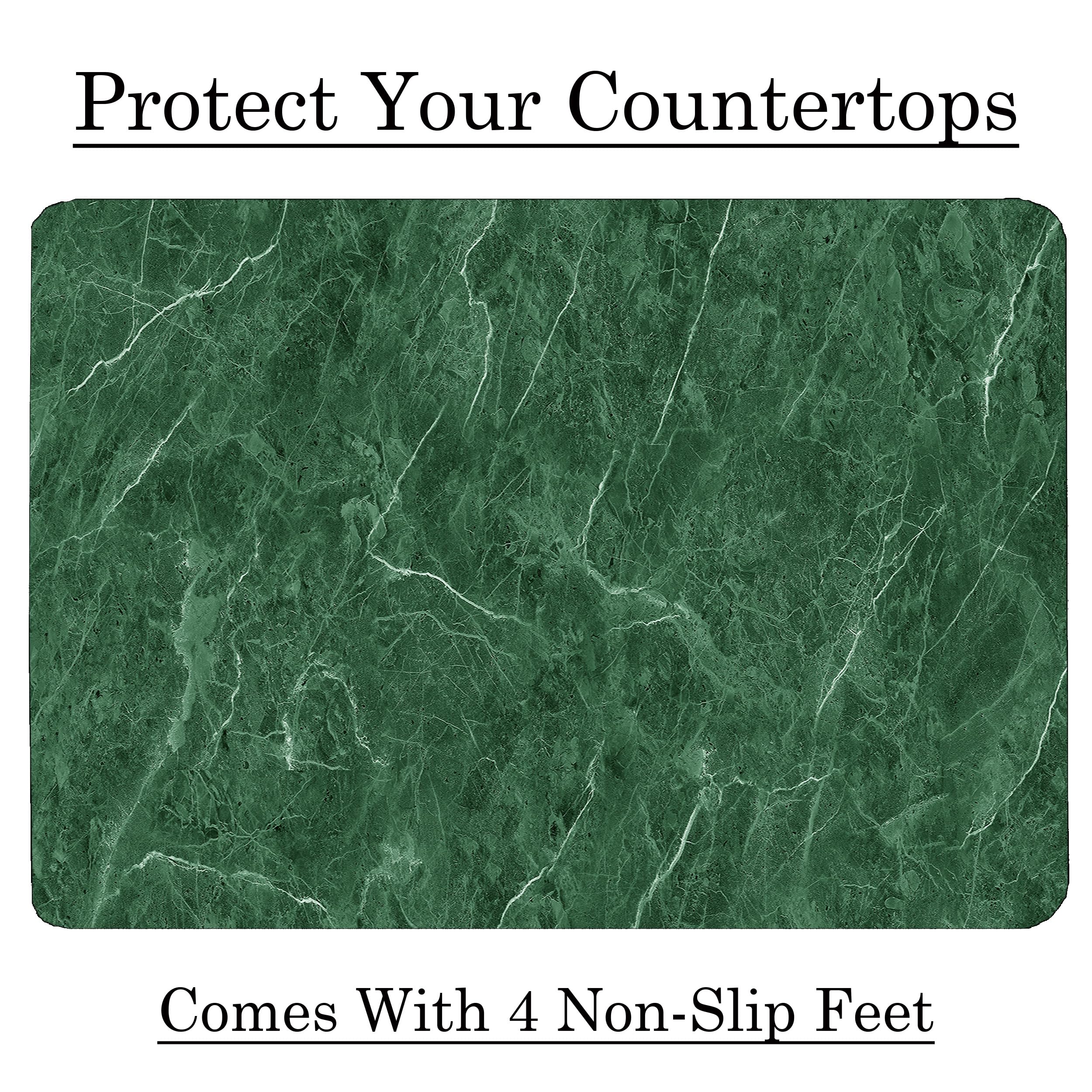 Green Marble Kitchen Glass Cutting Board Ocean Decorative Gift Marbled Granite Stone Rock Gift For Her Mom Wife (Green Marble)